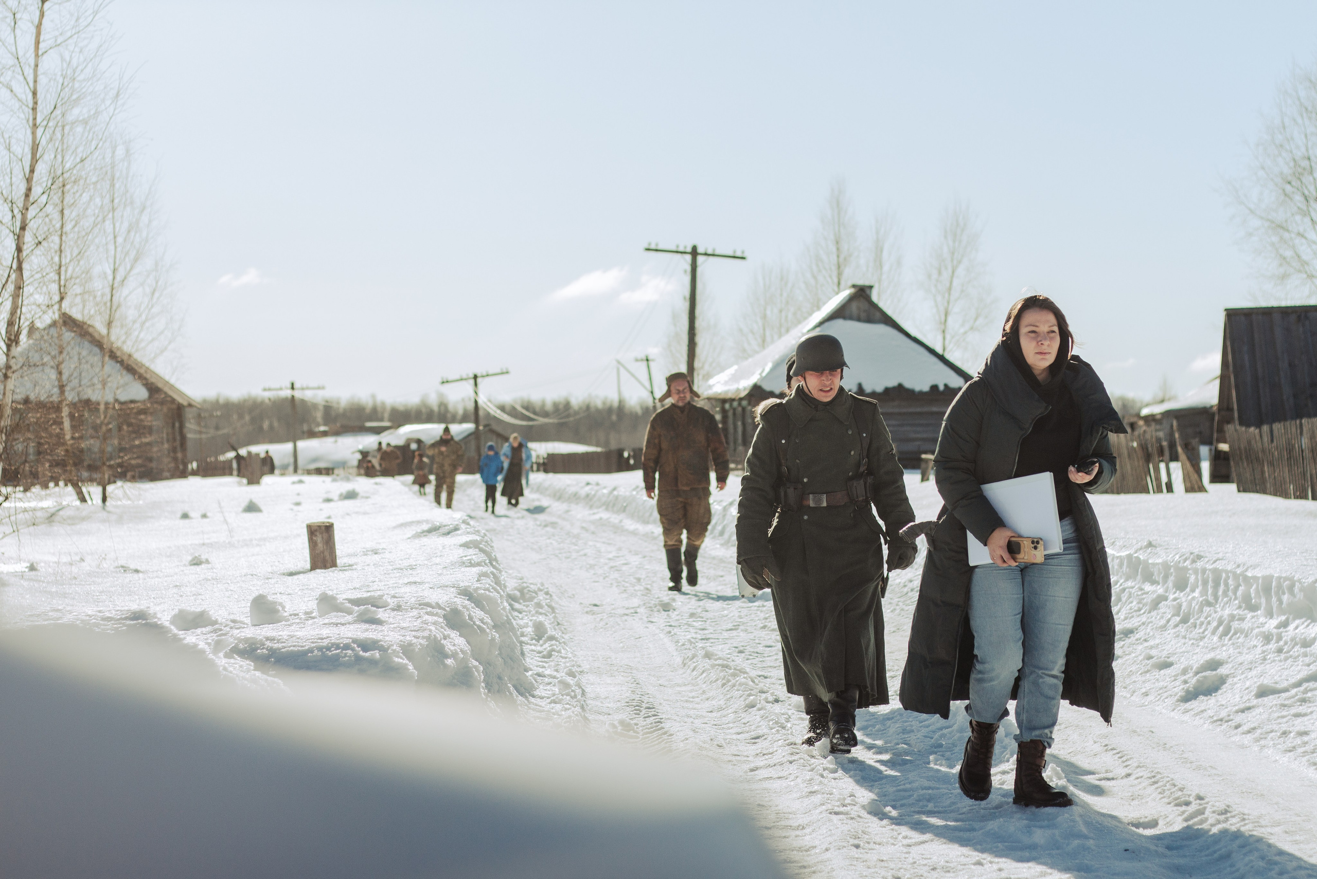 На съемках фильма «Июньская полынь». Мария Колесникова