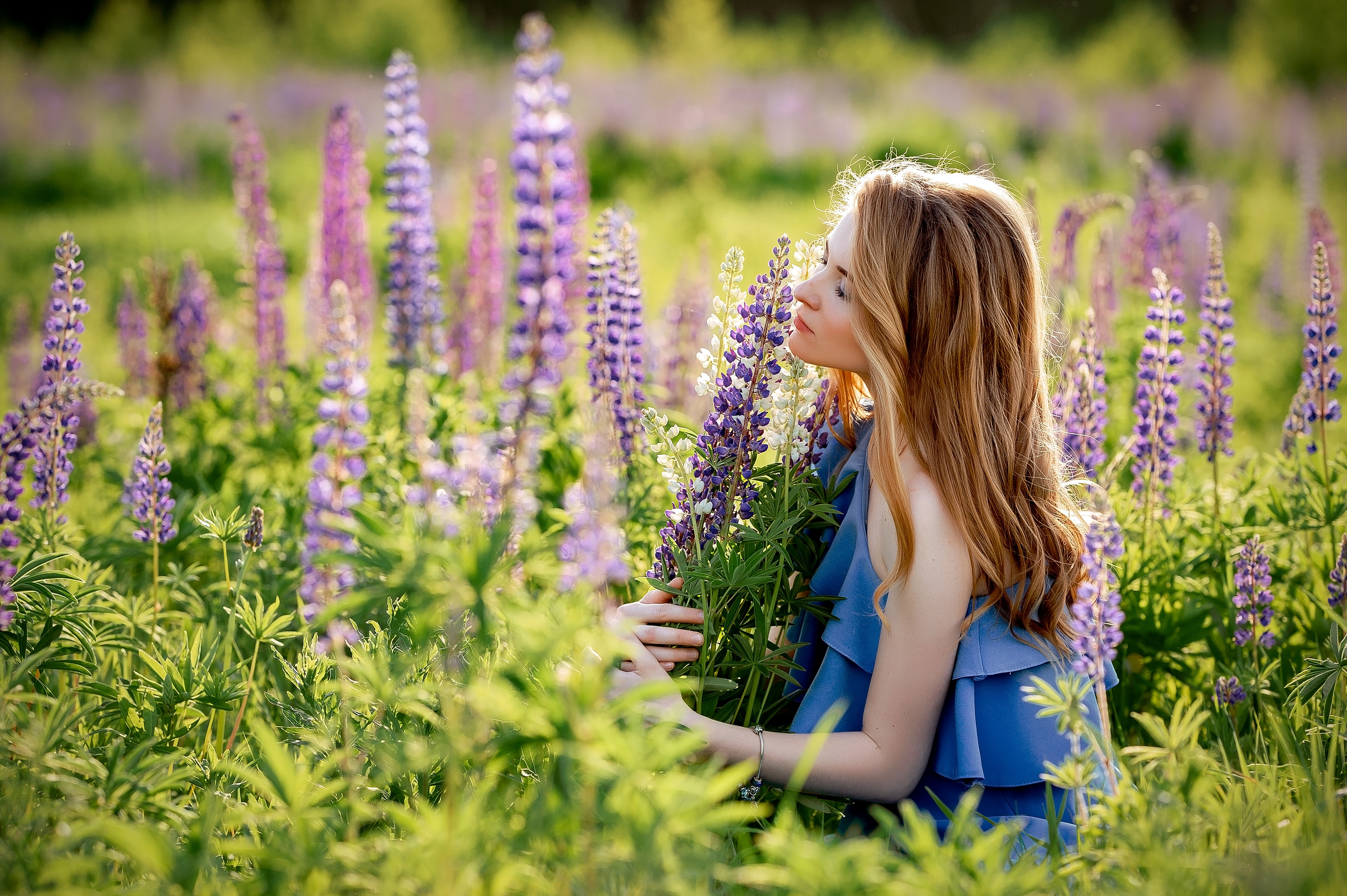 Фотосессия в люпиновом поле в Щелково. Свадебный и семейный фотограф Виктория Носачёва. Щелково, Москва и МО