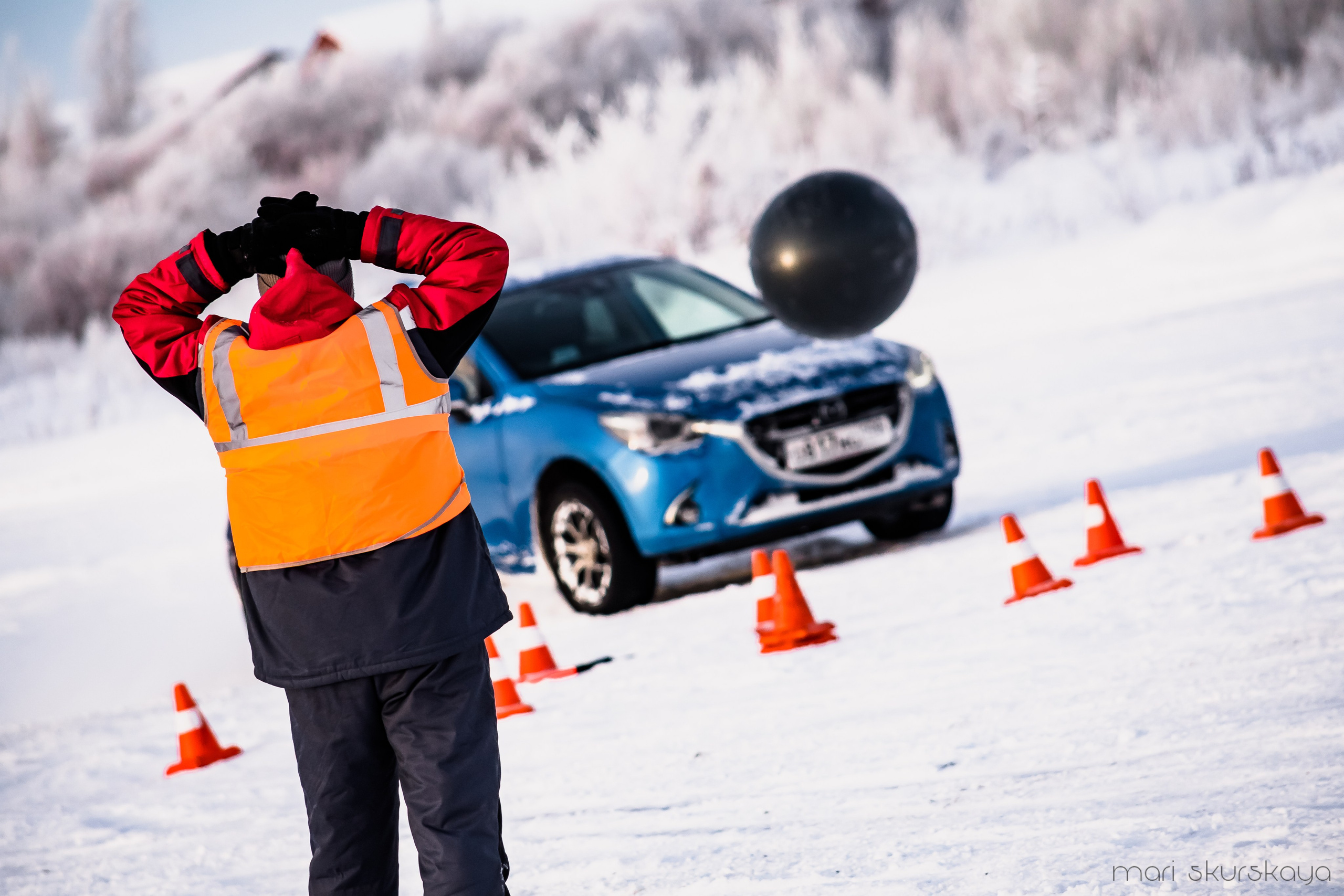 Контраварийная практика вождения автомобиля. Мотофотограф в Санкт-Петербурге Мария Скурская