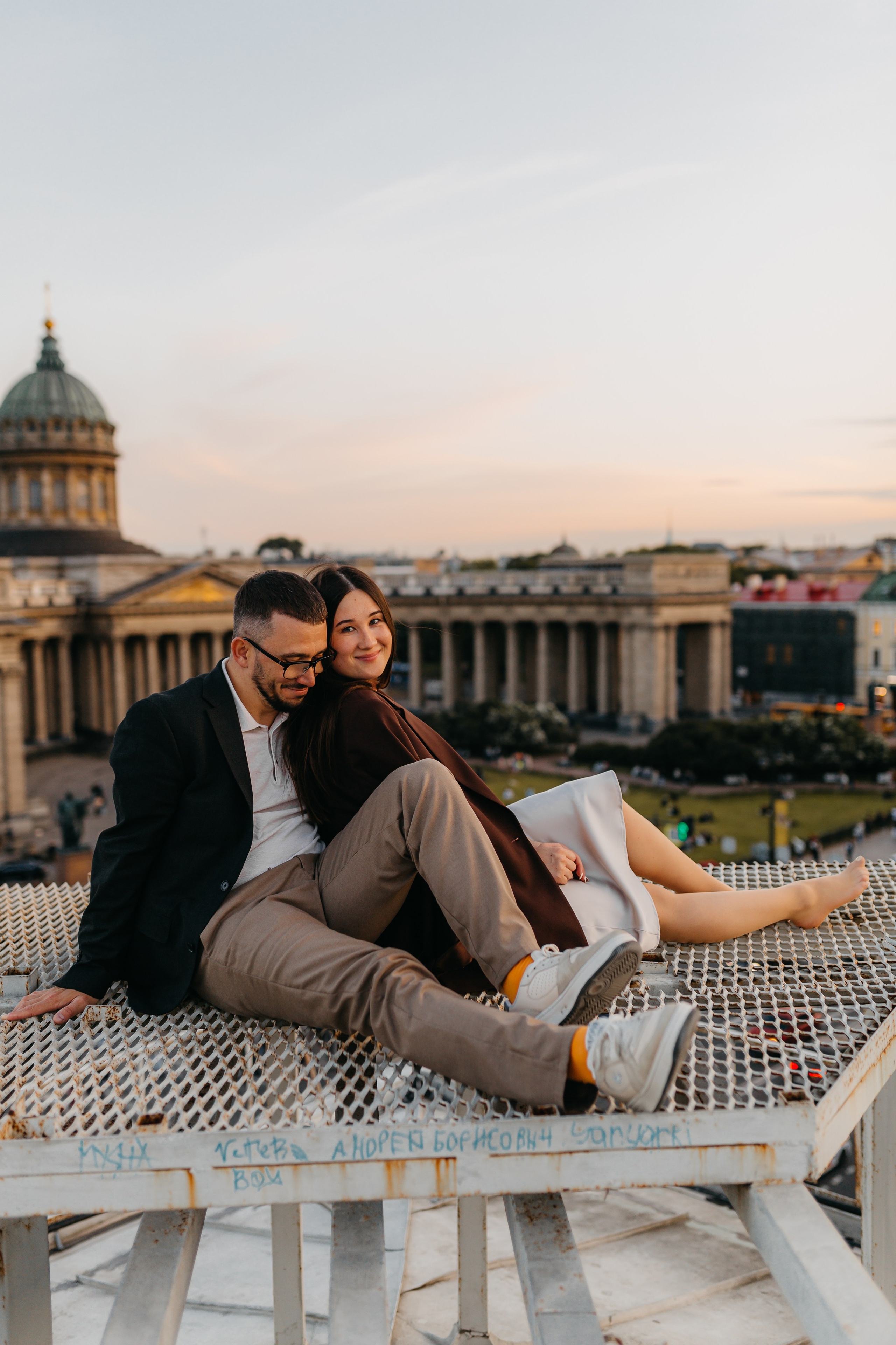 LoveStory на крышах Питера. Фотограф Санкт-Петербург Князева Елизавета
