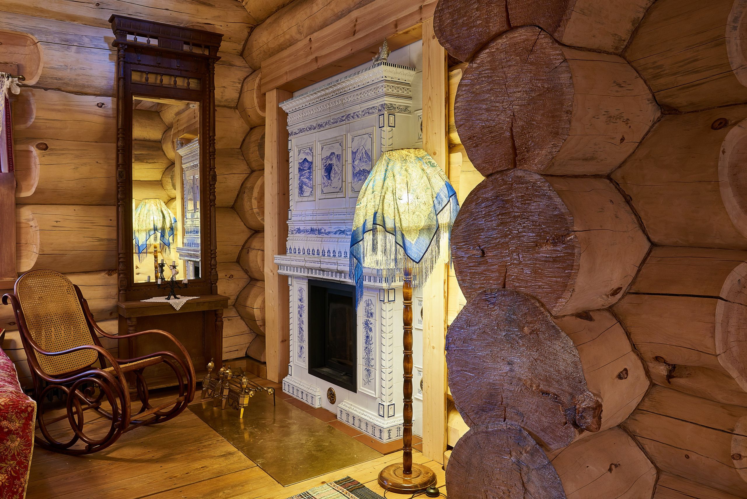 Интерьер деревянного дома в русском стиле в Подмосквовье. Ольга Саакян Ι Дизайн интерьера в Москве: планировка, подбор отделочных материалов, чертежи для строителей и надзор за ремонтом квартиры