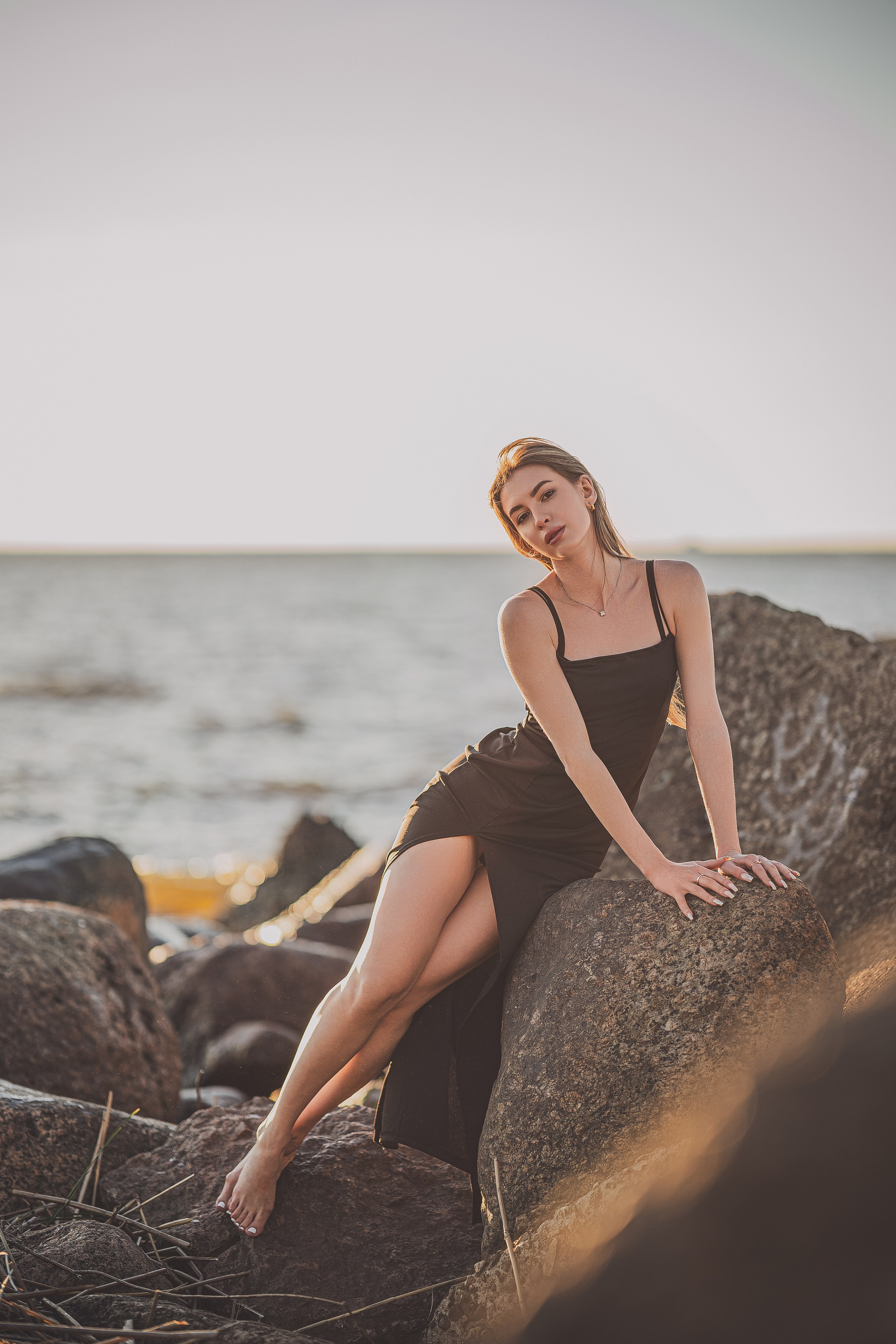 Фотосессия на заливе на закате