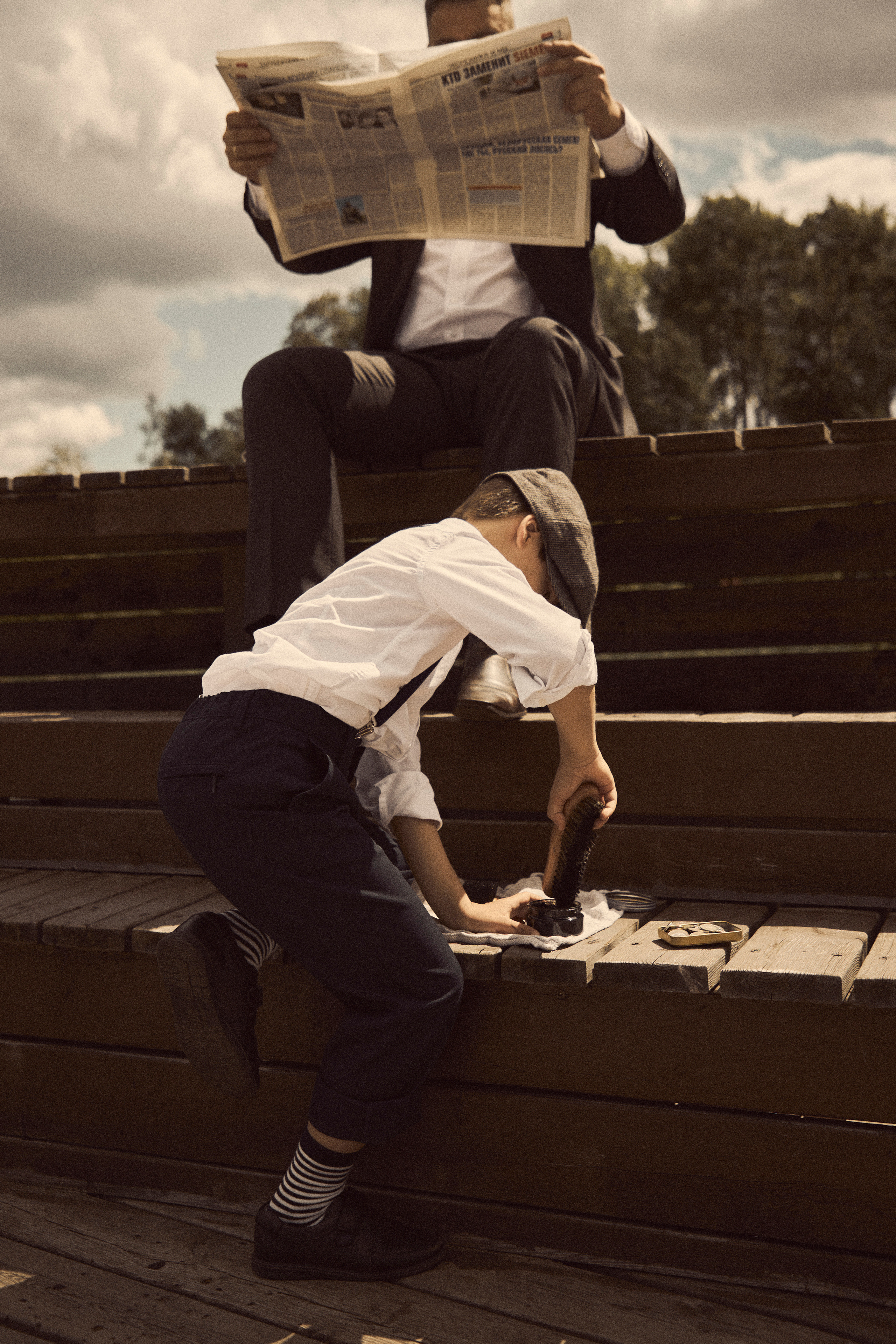 Фотосессия в ретро стиле - Чистильщик обуви. Анна Потявина. Фотограф Москва