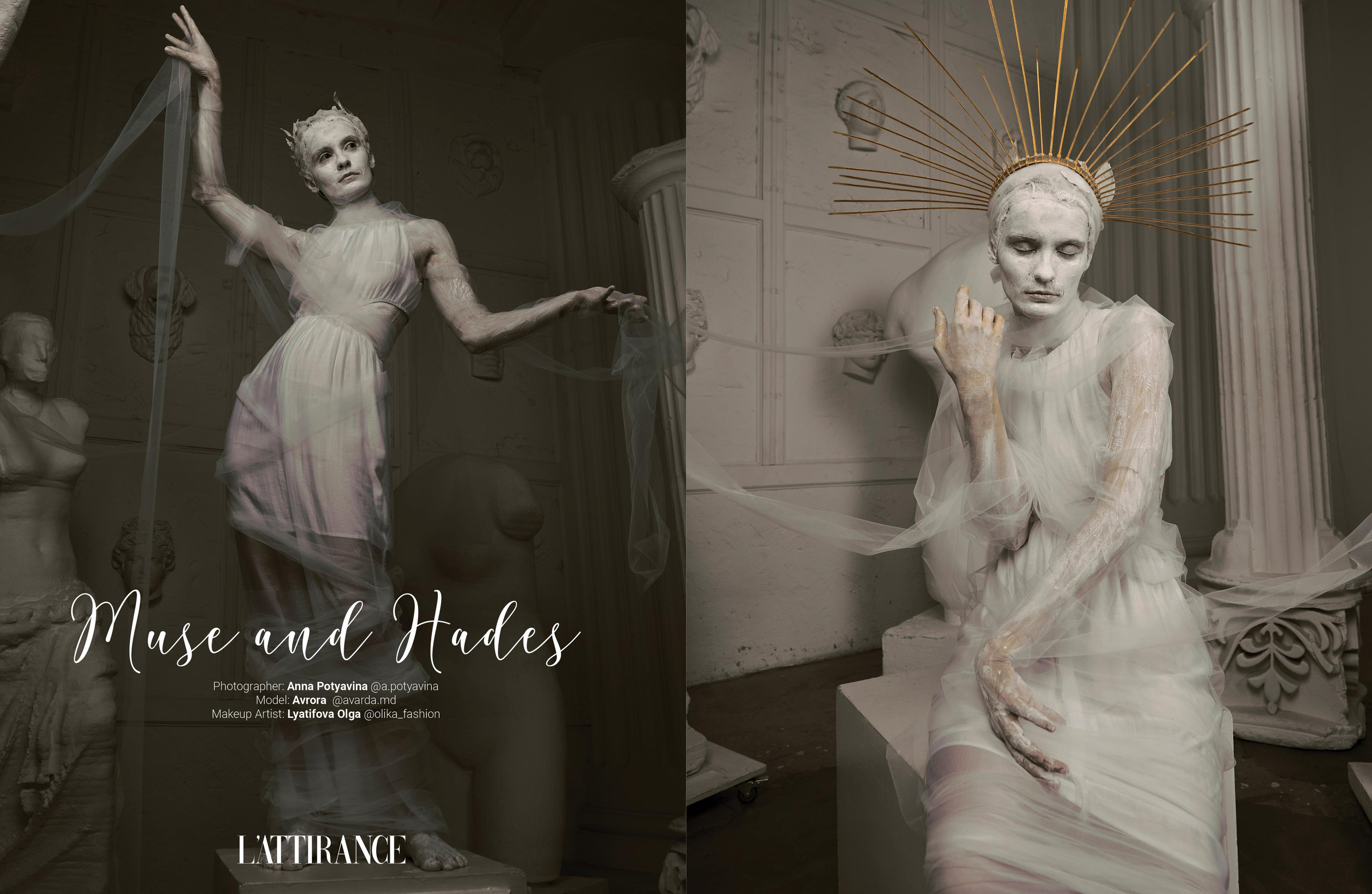 Фотосессия "Muse and Hades" в стиле знаменитого фотографа (Tim Walker). Анна Потявина. Фотограф Москва