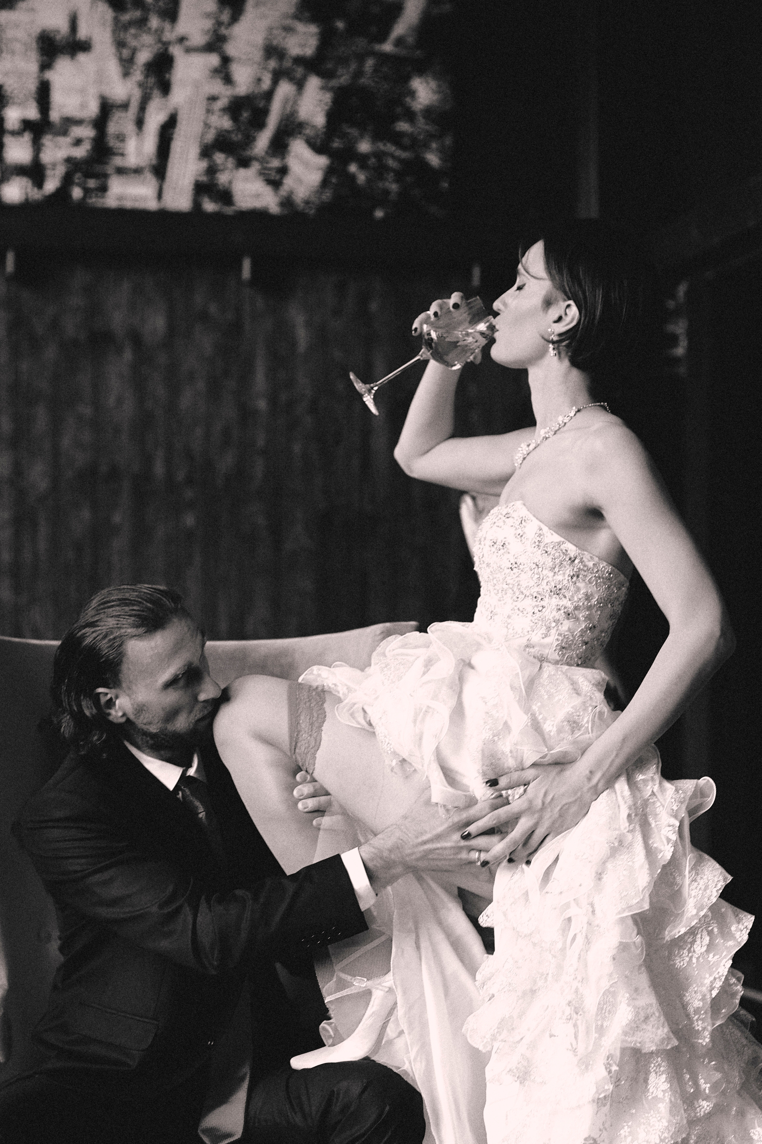 Свадебная фотосессия Авроры и Стаса в стиле Хельмута Ньютона. Анна Потявина. Фотограф Москва