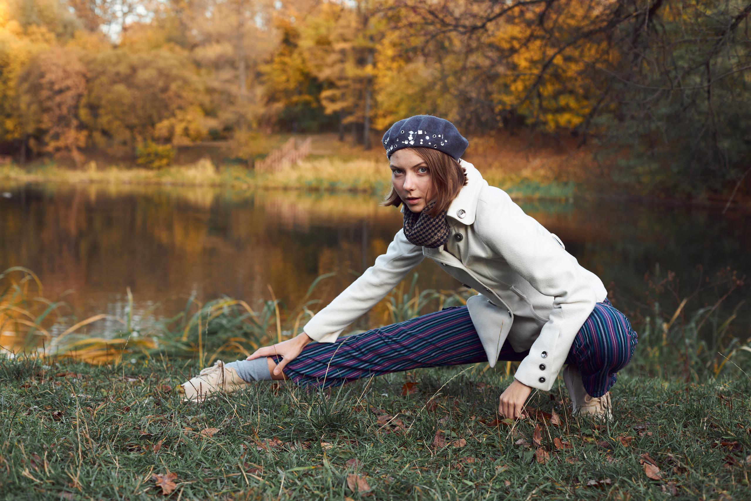 Игры со светом и тканями в студии и прогулка в осеннем парке. Анна Потявина. Фотограф Москва