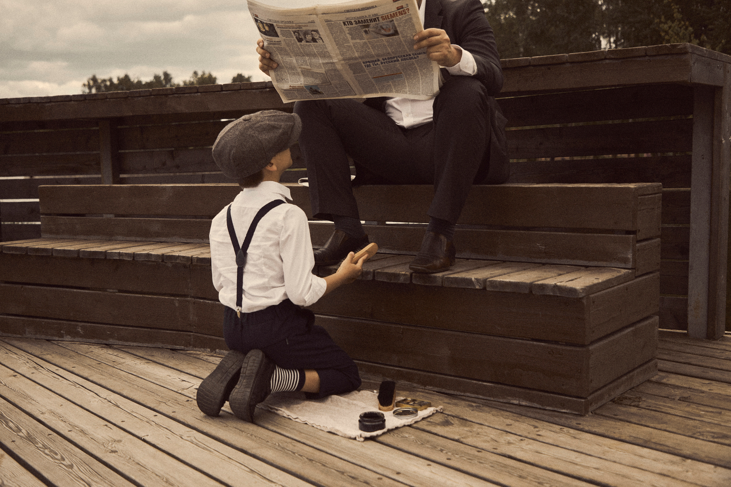 Фотосессия в ретро стиле - Чистильщик обуви. Анна Потявина. Фотограф Москва