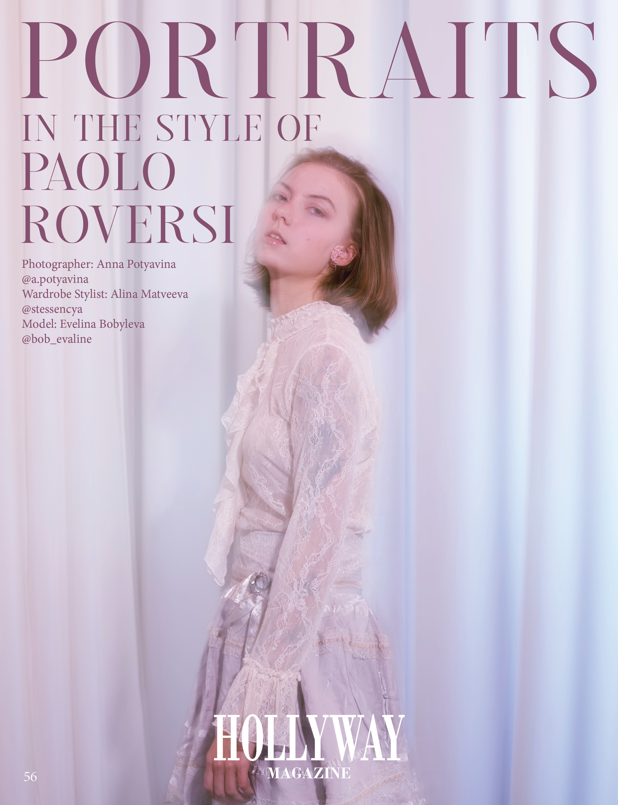 Портрет девушки в ретро-стиле, в кружевном платье в нежных пастельных тонах