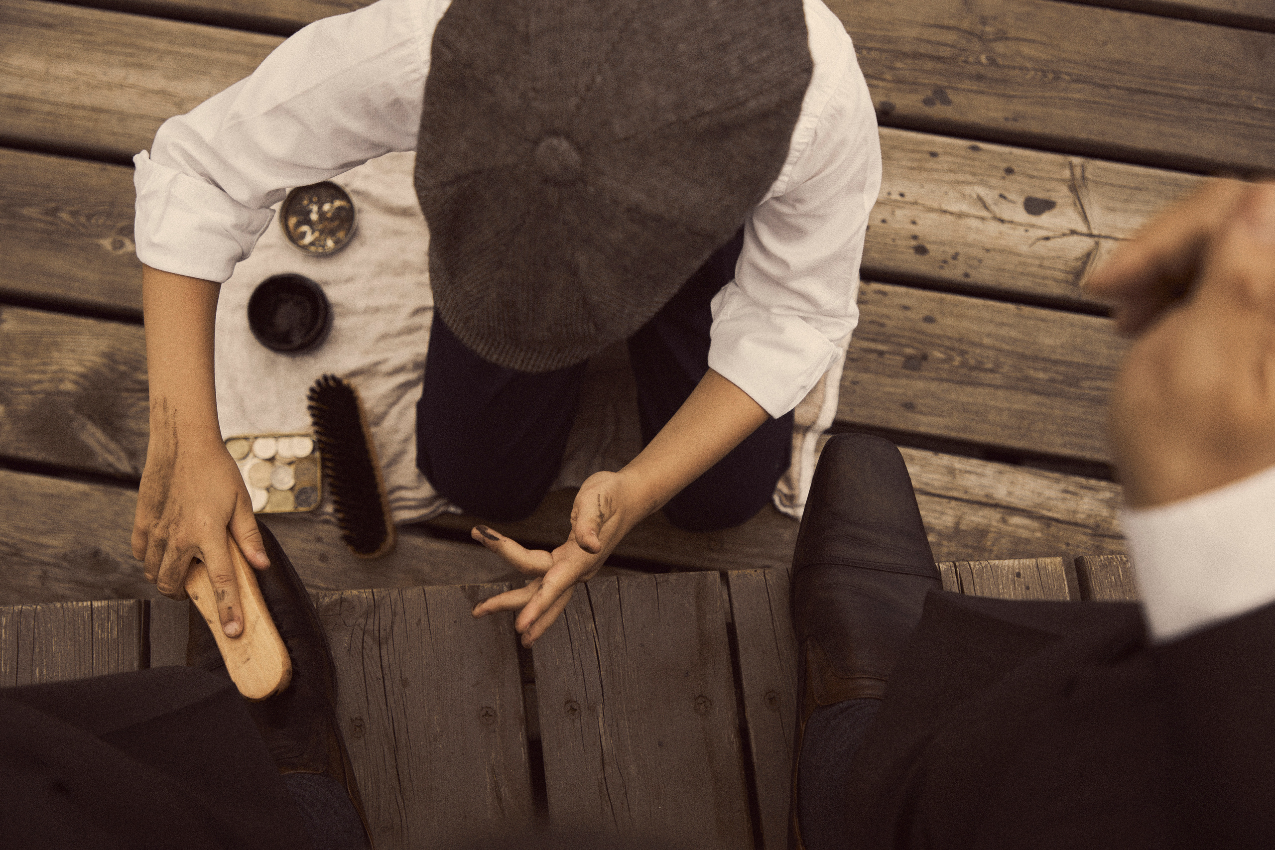 Фотосессия в ретро стиле - Чистильщик обуви. Анна Потявина. Фотограф Москва