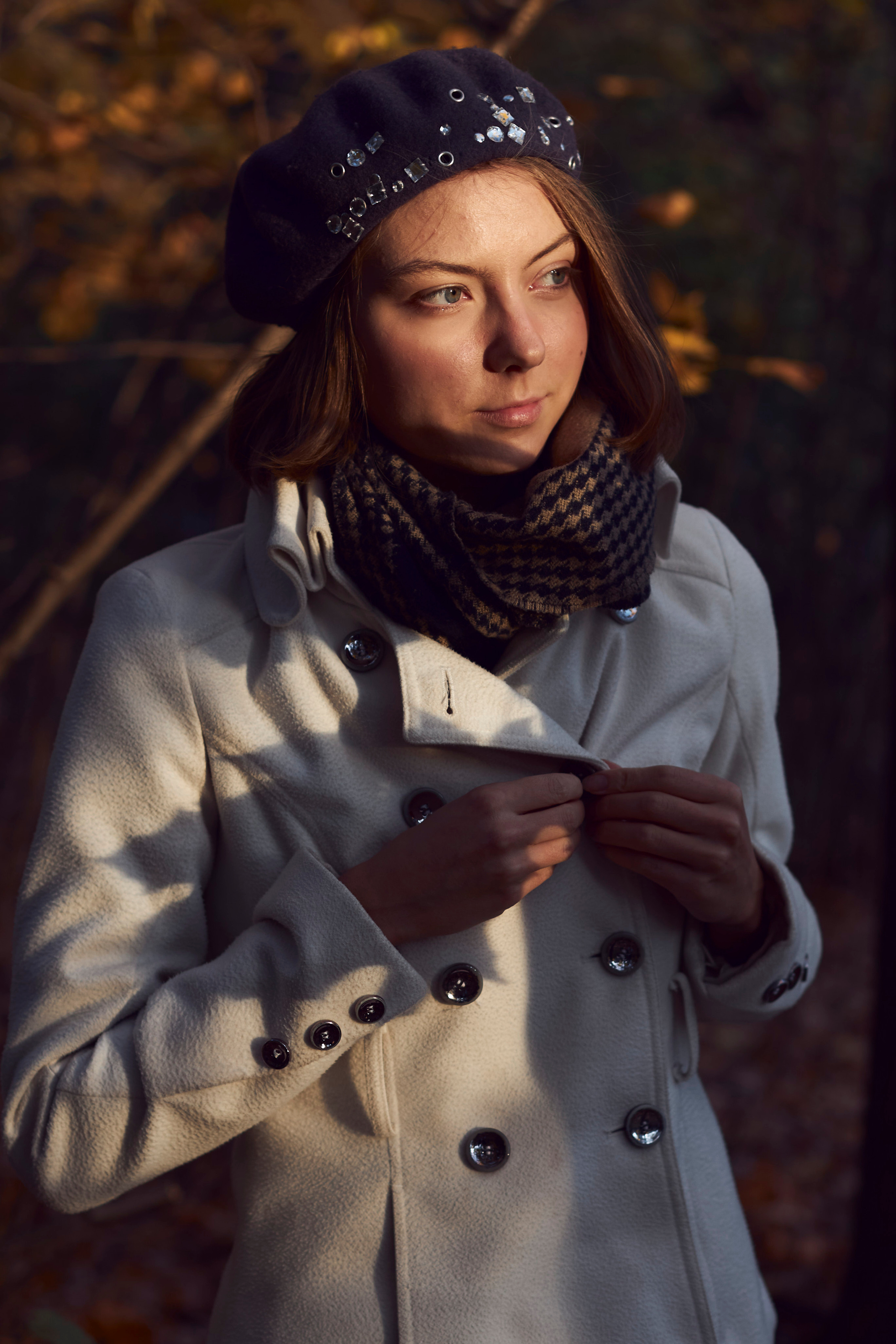 Игры со светом и тканями в студии и прогулка в осеннем парке. Анна Потявина. Фотограф Москва