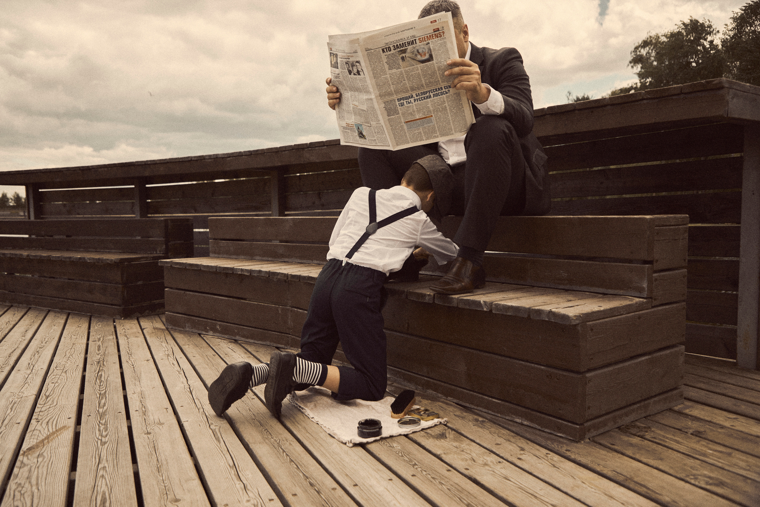 Фотосессия в ретро стиле - Чистильщик обуви. Анна Потявина. Фотограф Москва