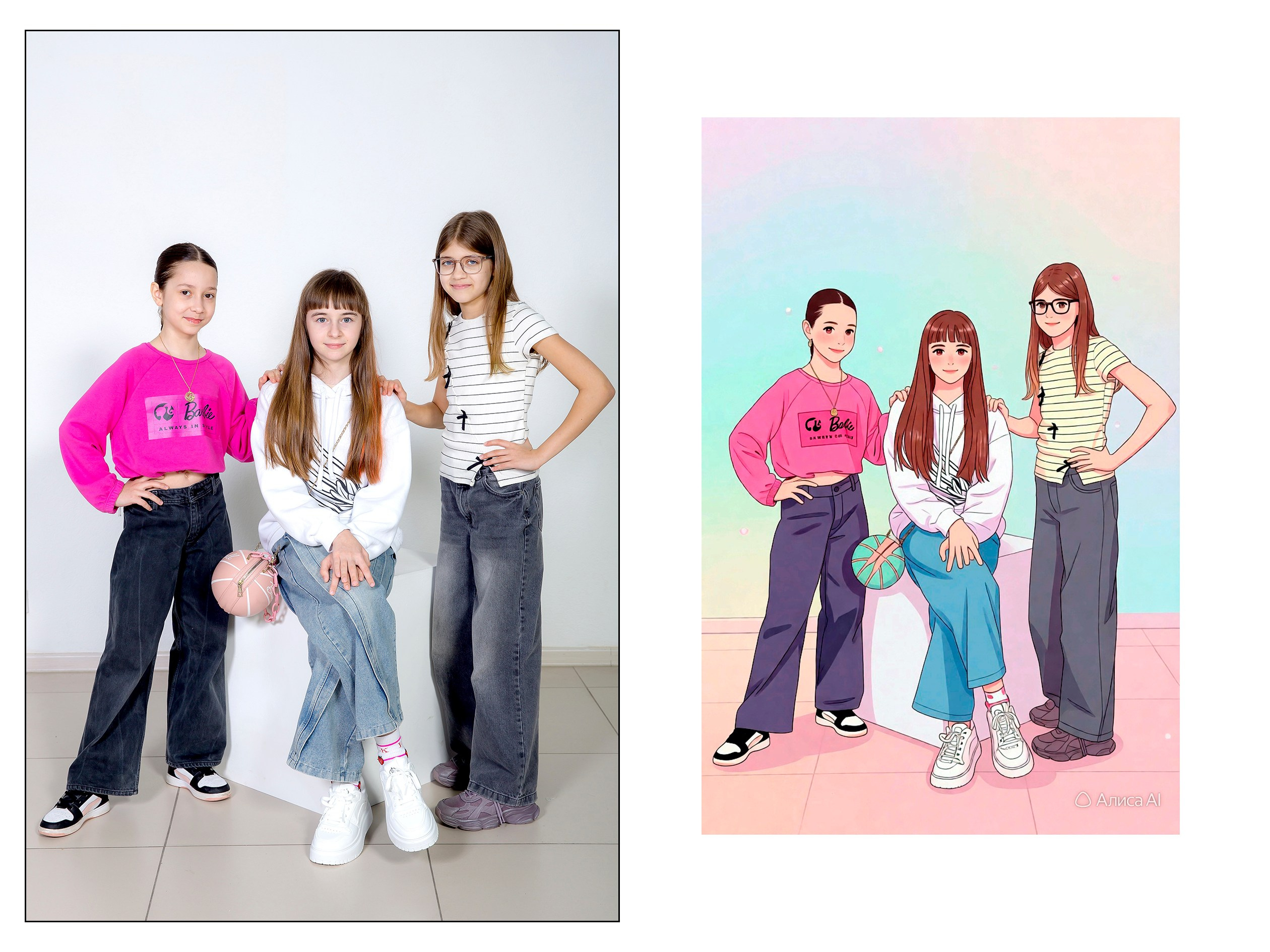 4А в СТУДИИ + АНИМЕ от ИИ Алиса. Семейный фотограф в Новороссийске Игорь Белослюдцев