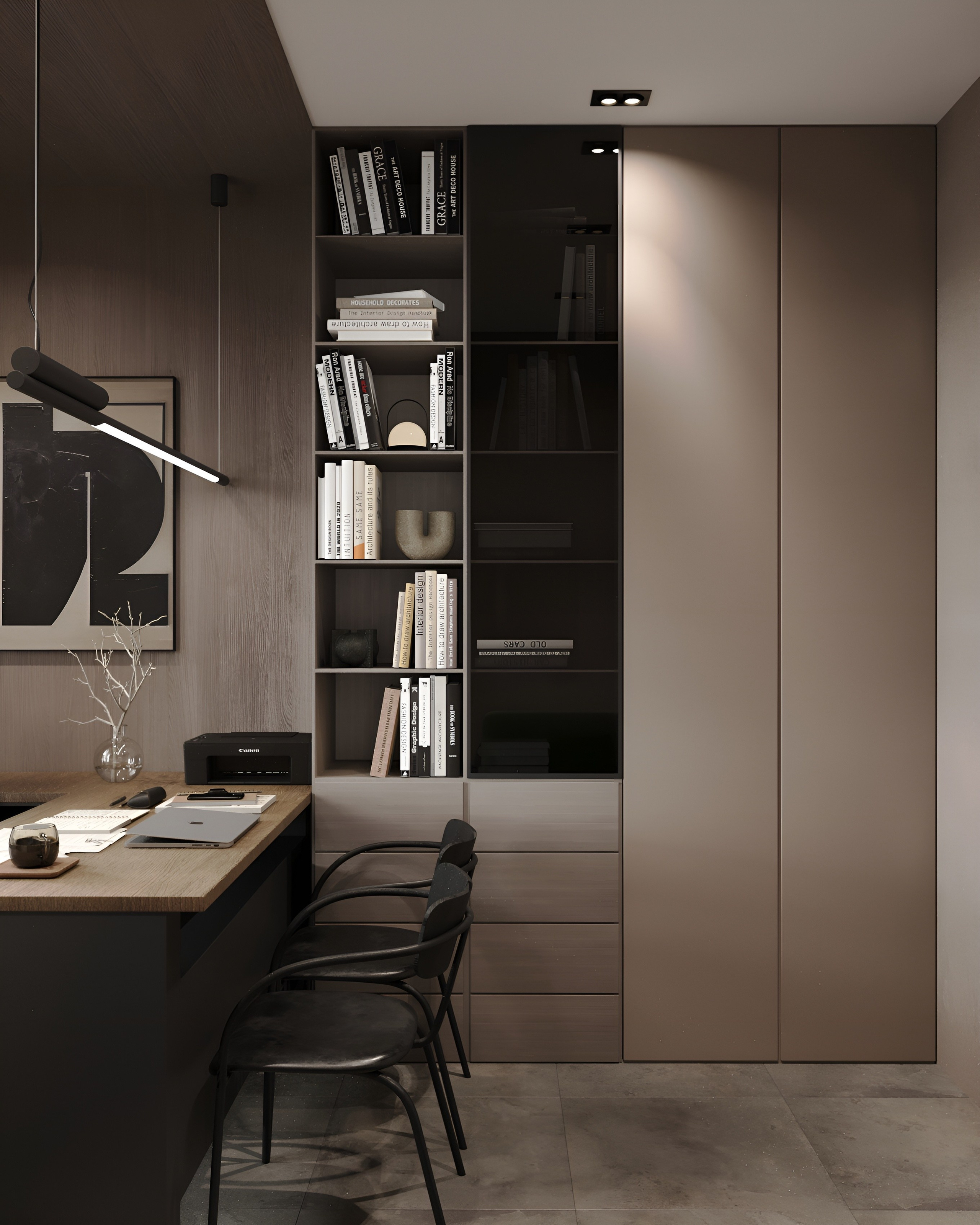 Офис в мужском стиле. 3D Визуализация интерьеров жилых и коммерческих помещений