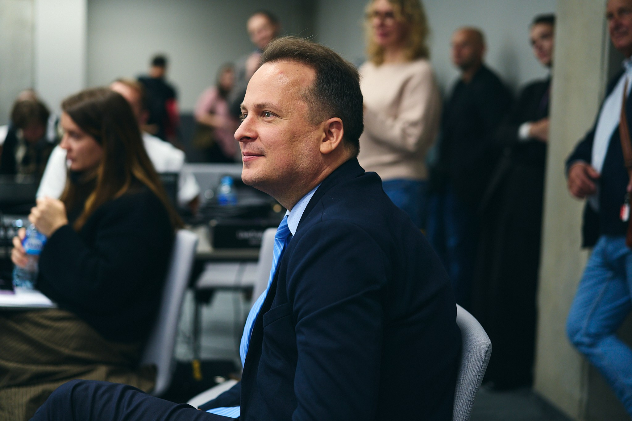 Press conference with Sviatlana Tsikhanouskaya and released political prisoners. Photographer in Vilnius