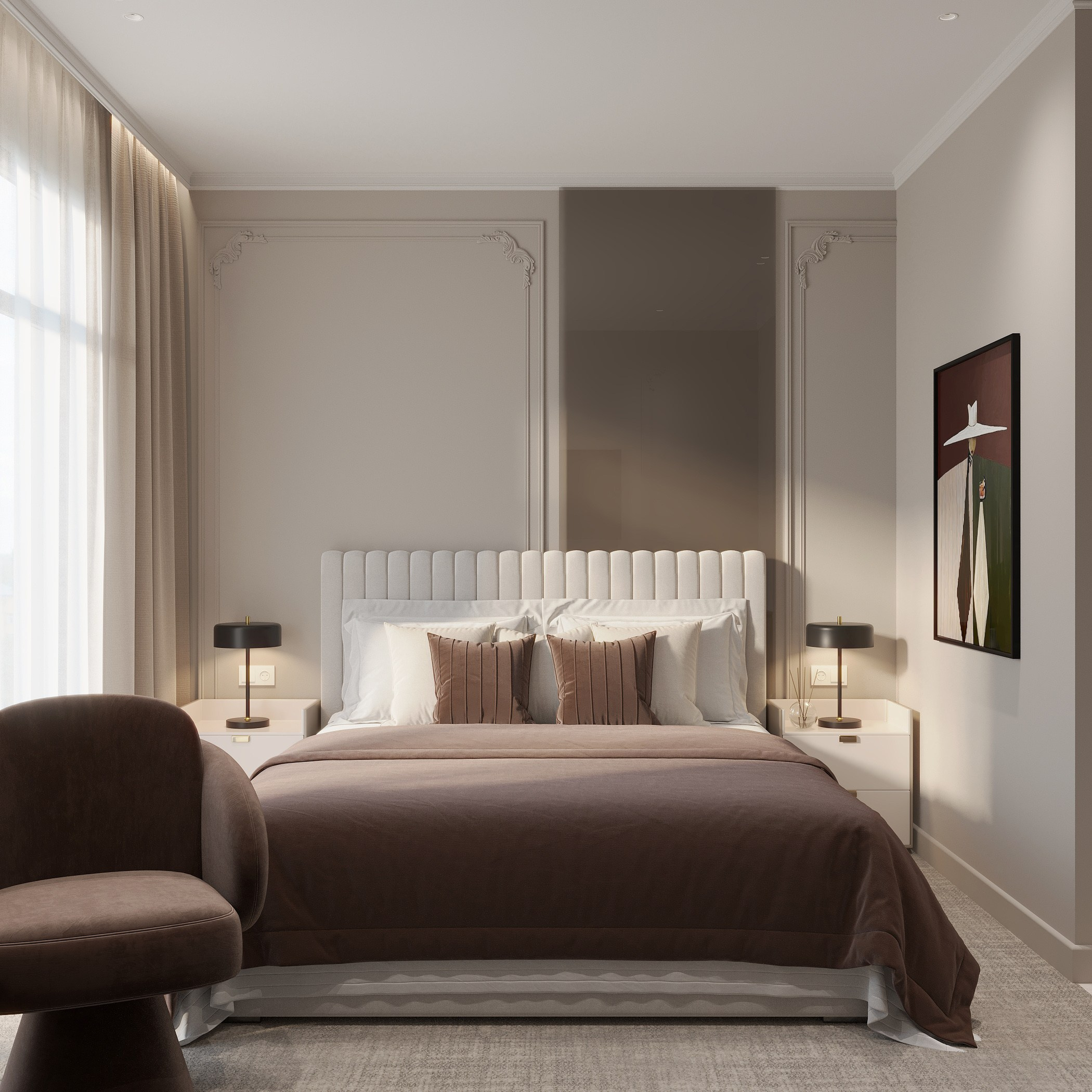 Hotel Room 3D Visualization — Comfort and Elegance. 3D INTERIOR AND ARCHITECTURE VISUALIZATION