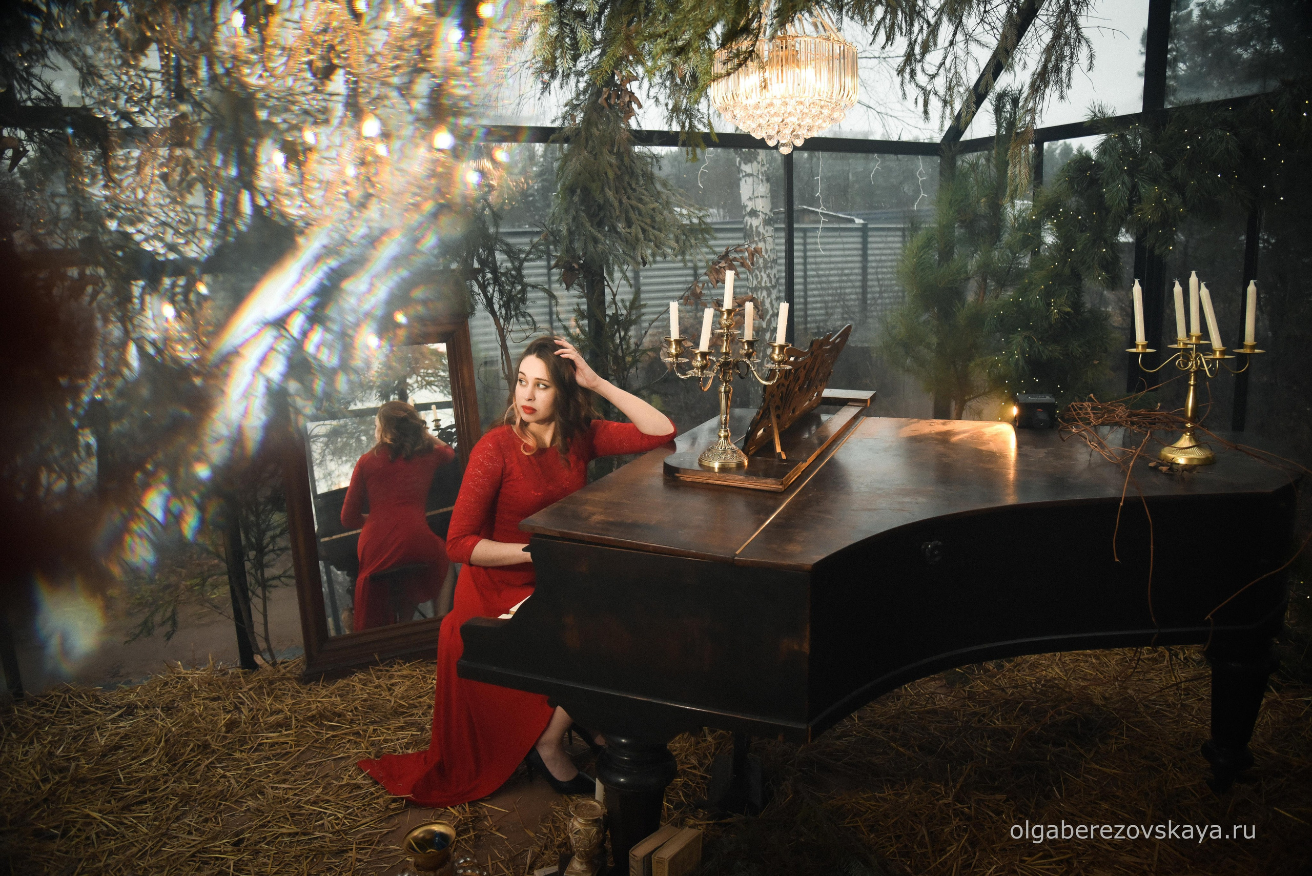 Новогодняя фотосессия с роялем