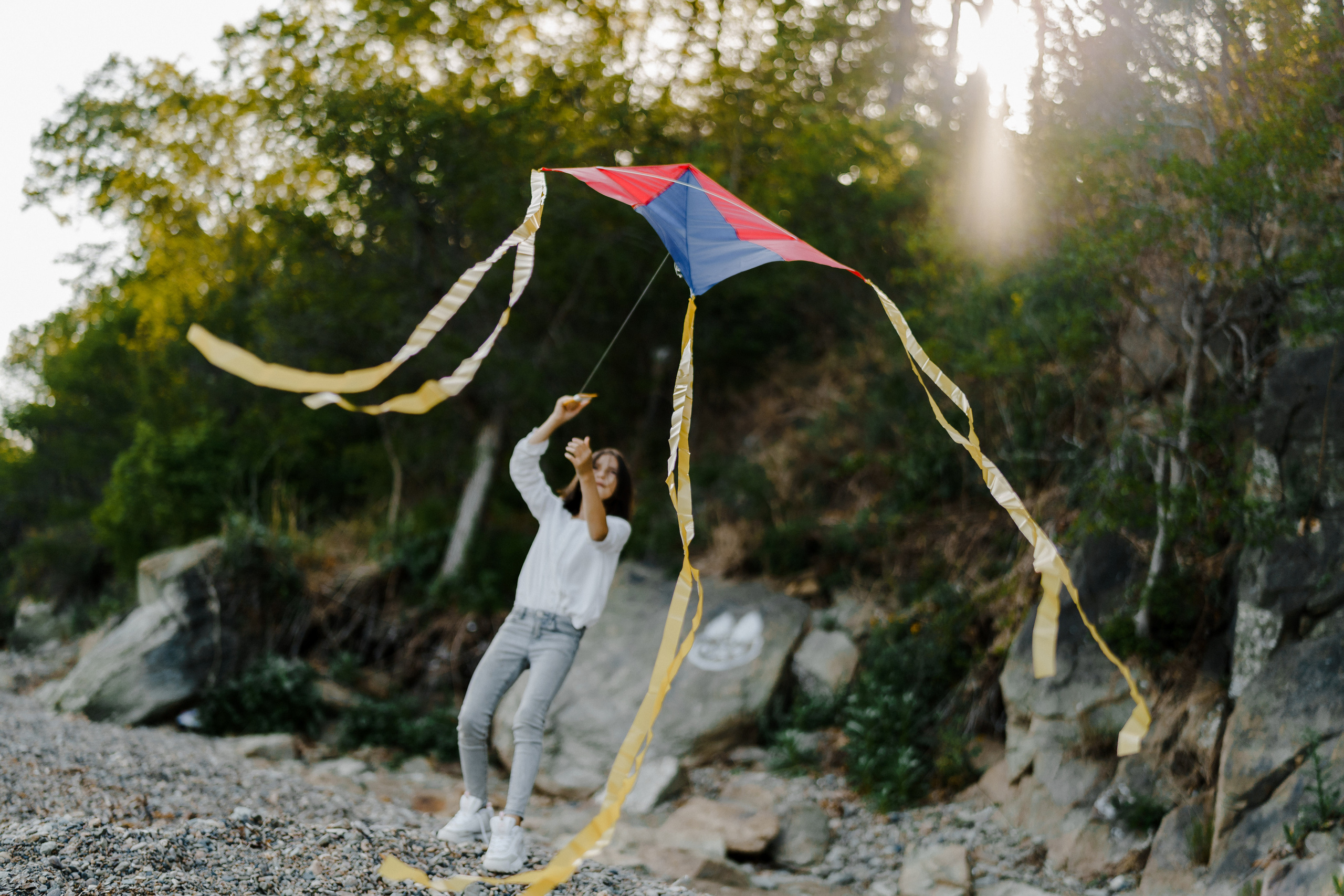 Берег моря воздушный змей и собака. Фотограф Lifestyle в Хабаровске, Владивостоке Землякова Елена