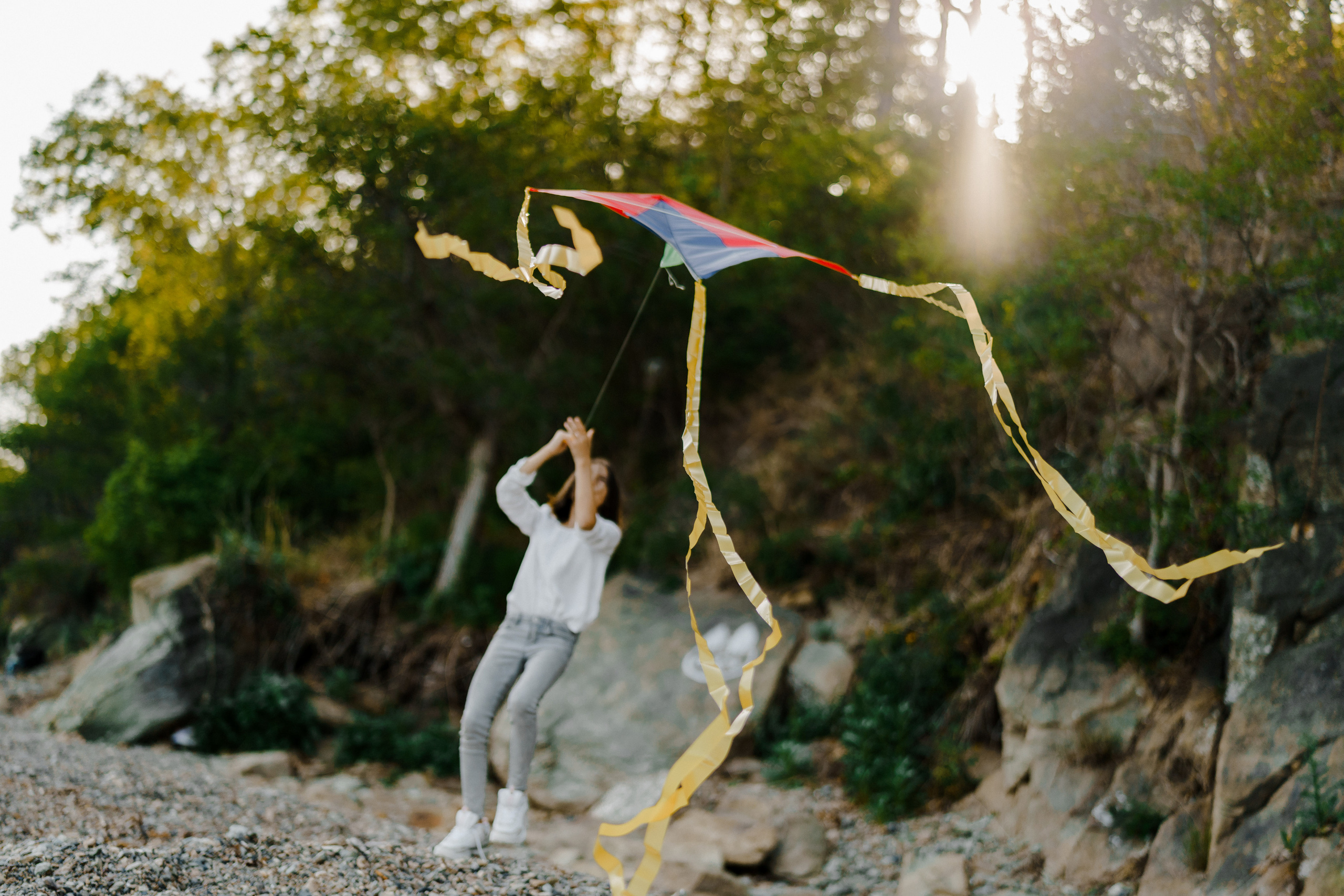 Берег моря воздушный змей и собака. Фотограф Lifestyle в Хабаровске, Владивостоке Землякова Елена