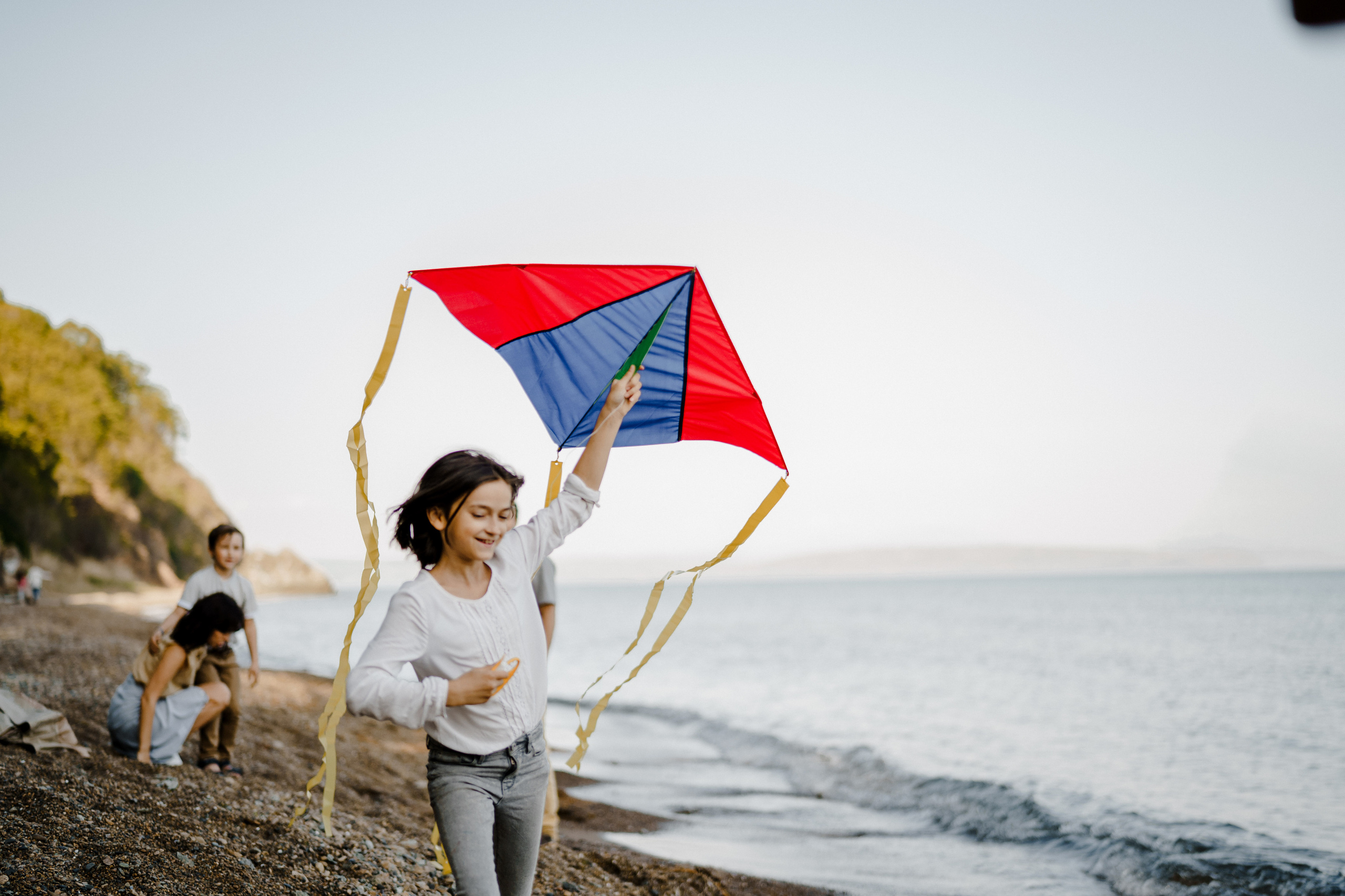 Берег моря воздушный змей и собака. Фотограф Lifestyle в Хабаровске, Владивостоке Землякова Елена