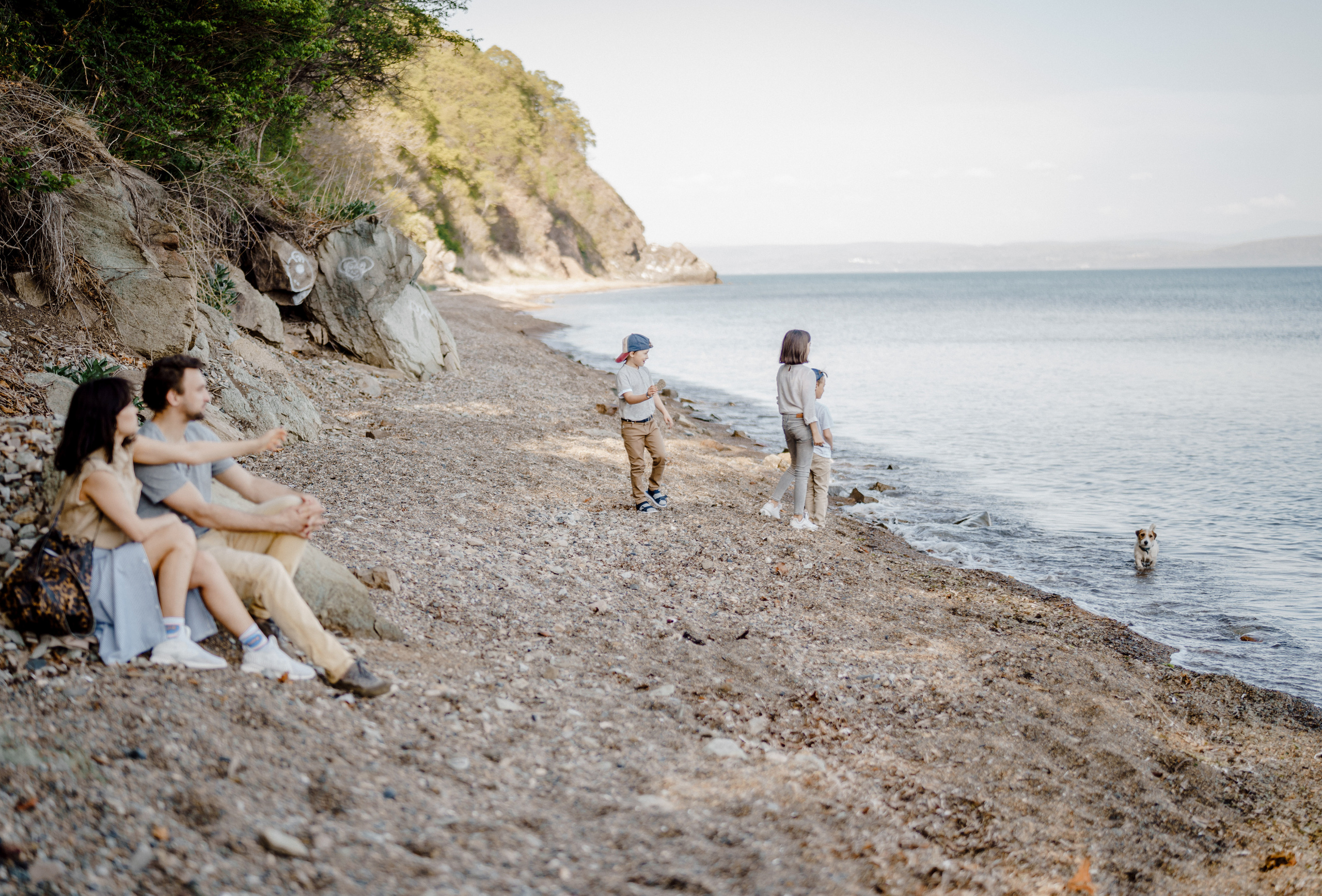 Берег моря воздушный змей и собака. Фотограф Lifestyle в Хабаровске, Владивостоке Землякова Елена