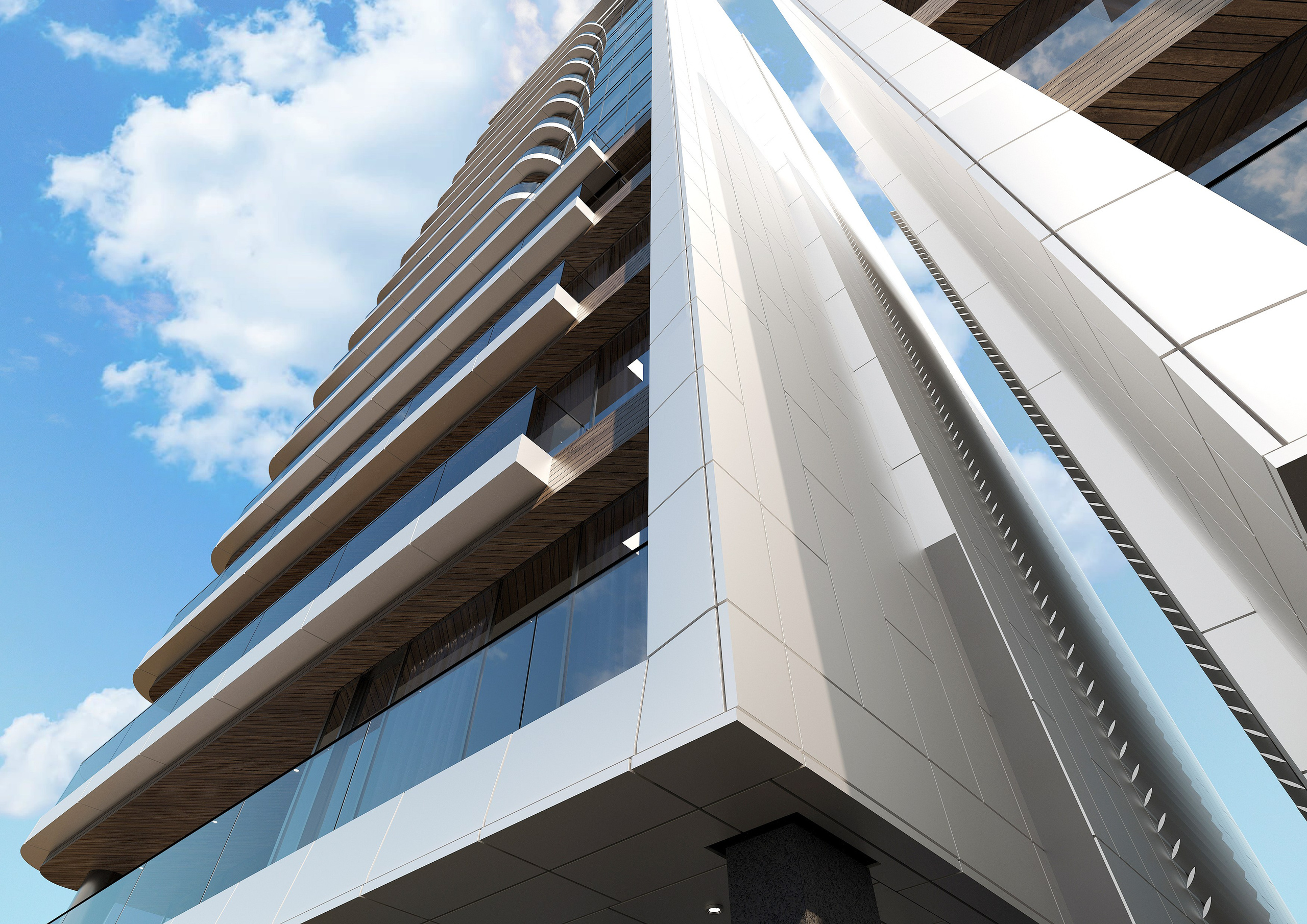 Высотное здание у набережной — 3D-визуализация архитектуры. 3Д Визуализация Интерьера и Архитектуры