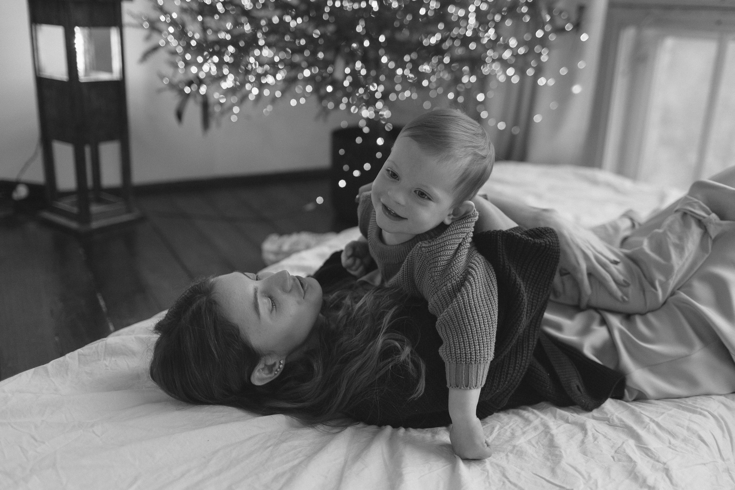 Семейная новогодняя фотосессия Москва мама и сын. Фотограф Владимир Москва