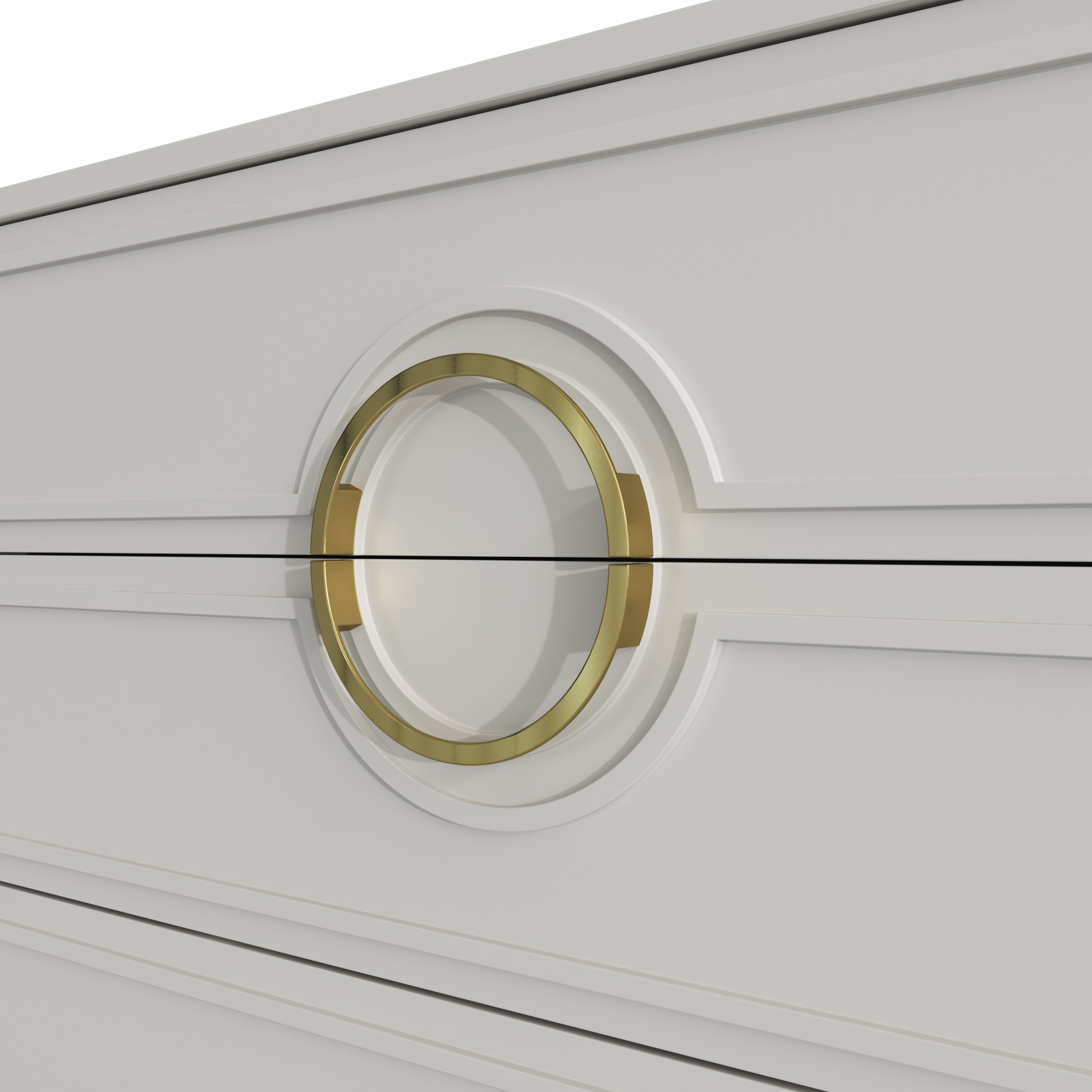 «Предметная визуализация комода с мягким освещением и детализацией материалов»