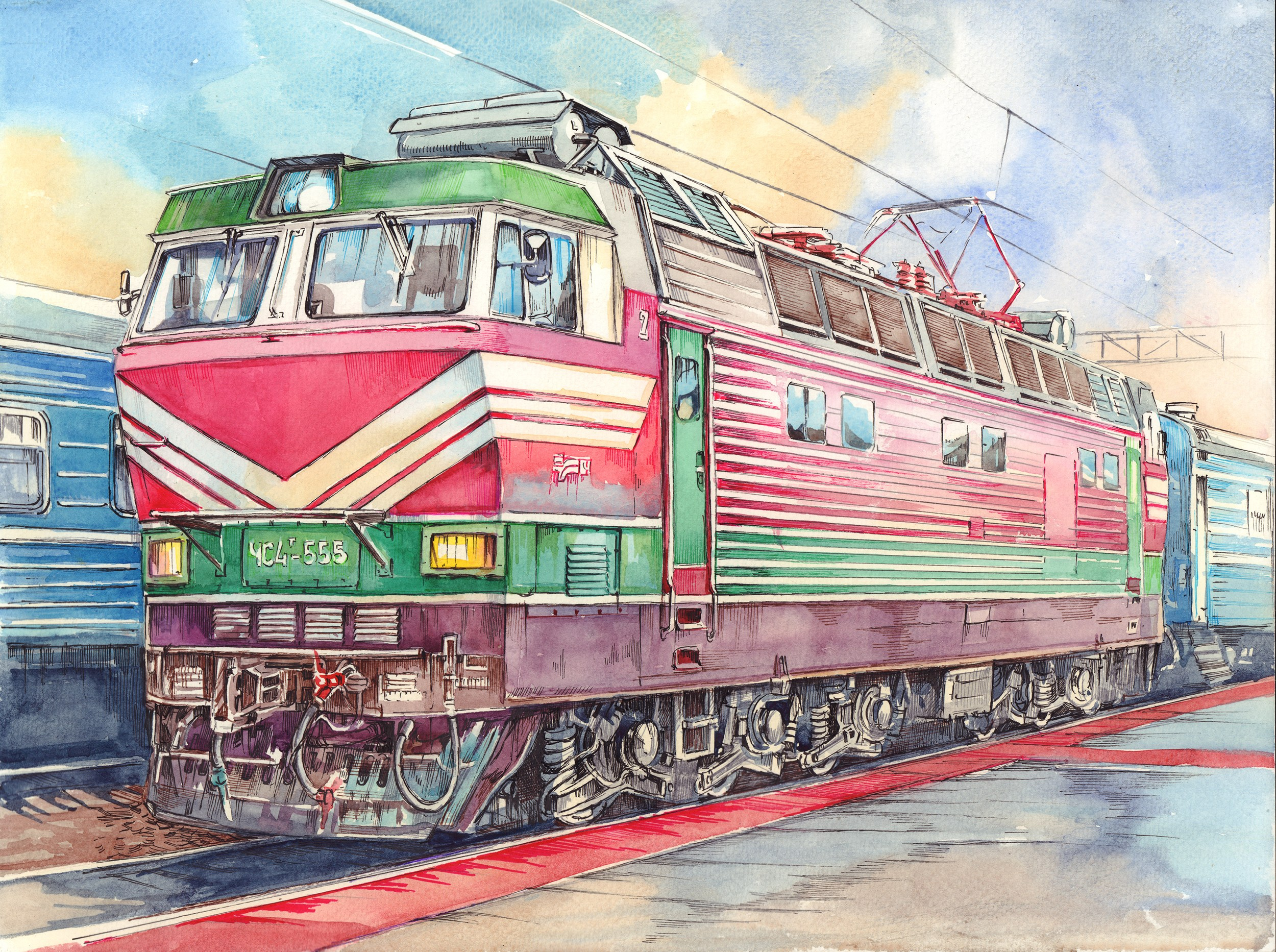 Железная дорога (2022-2024). Художник Александр Петрунин