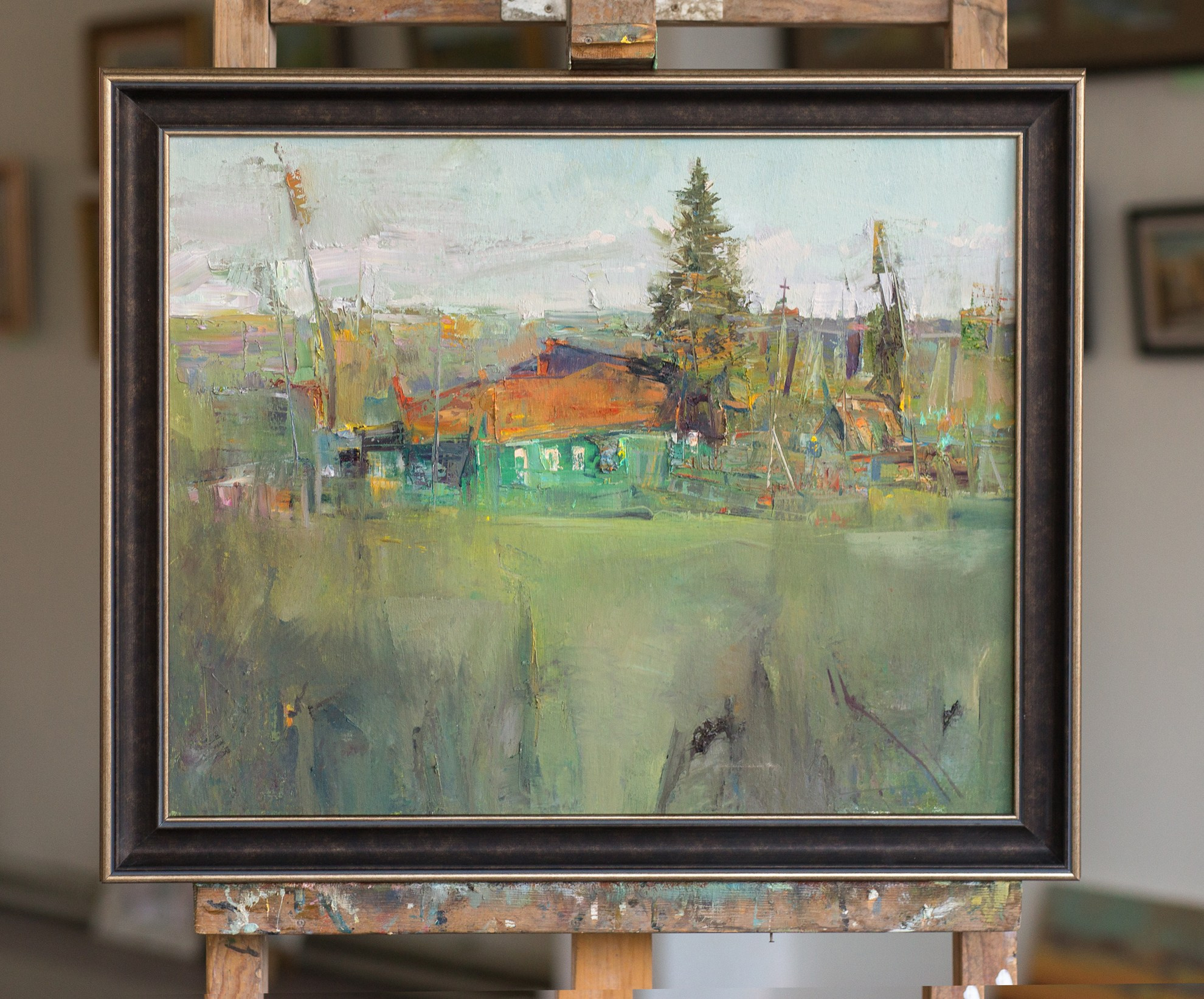 Дом на окраине села. Художник Александр Каверин