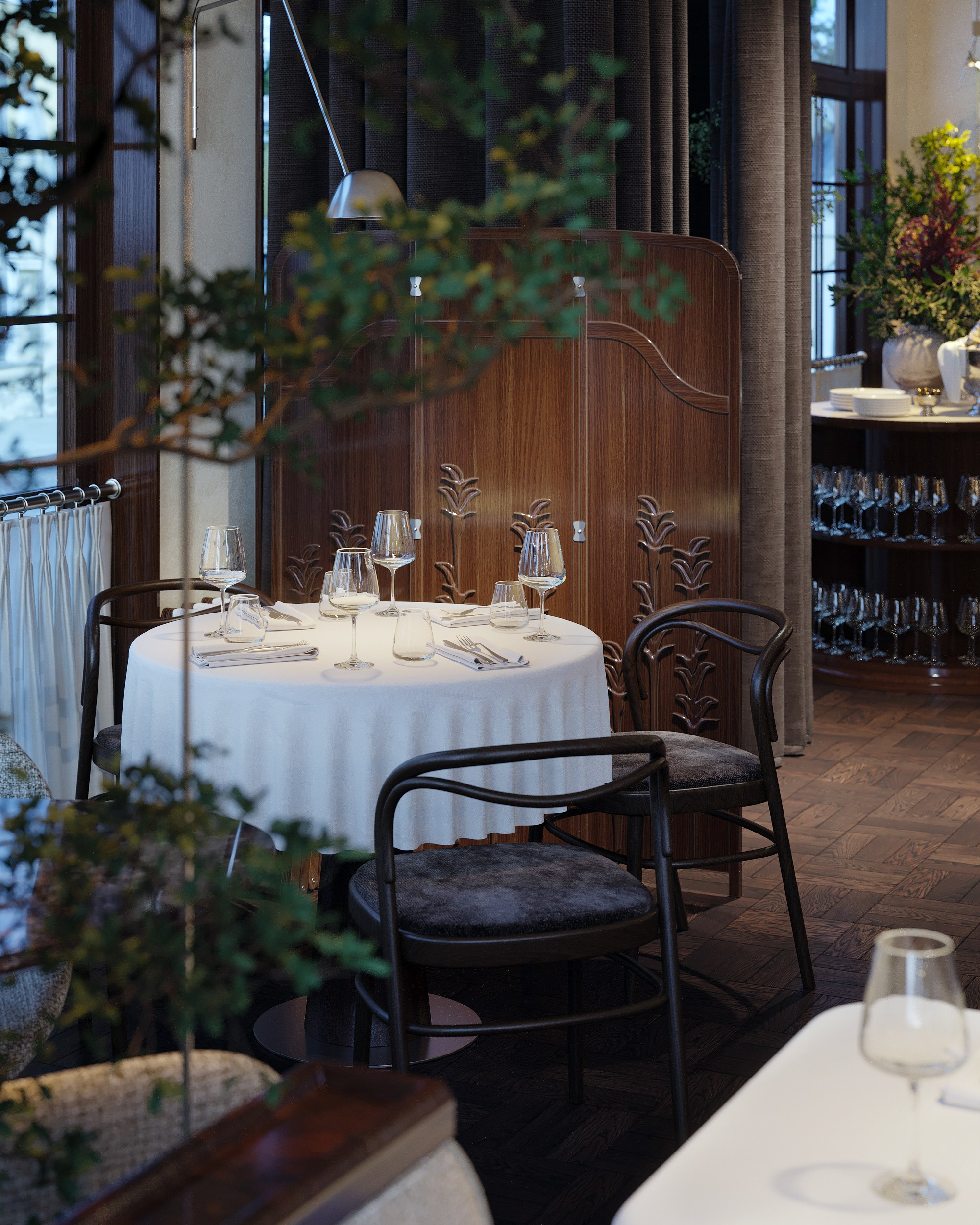 Restaurant in Moscow. Renders by TATYANA SHEVCHENKO