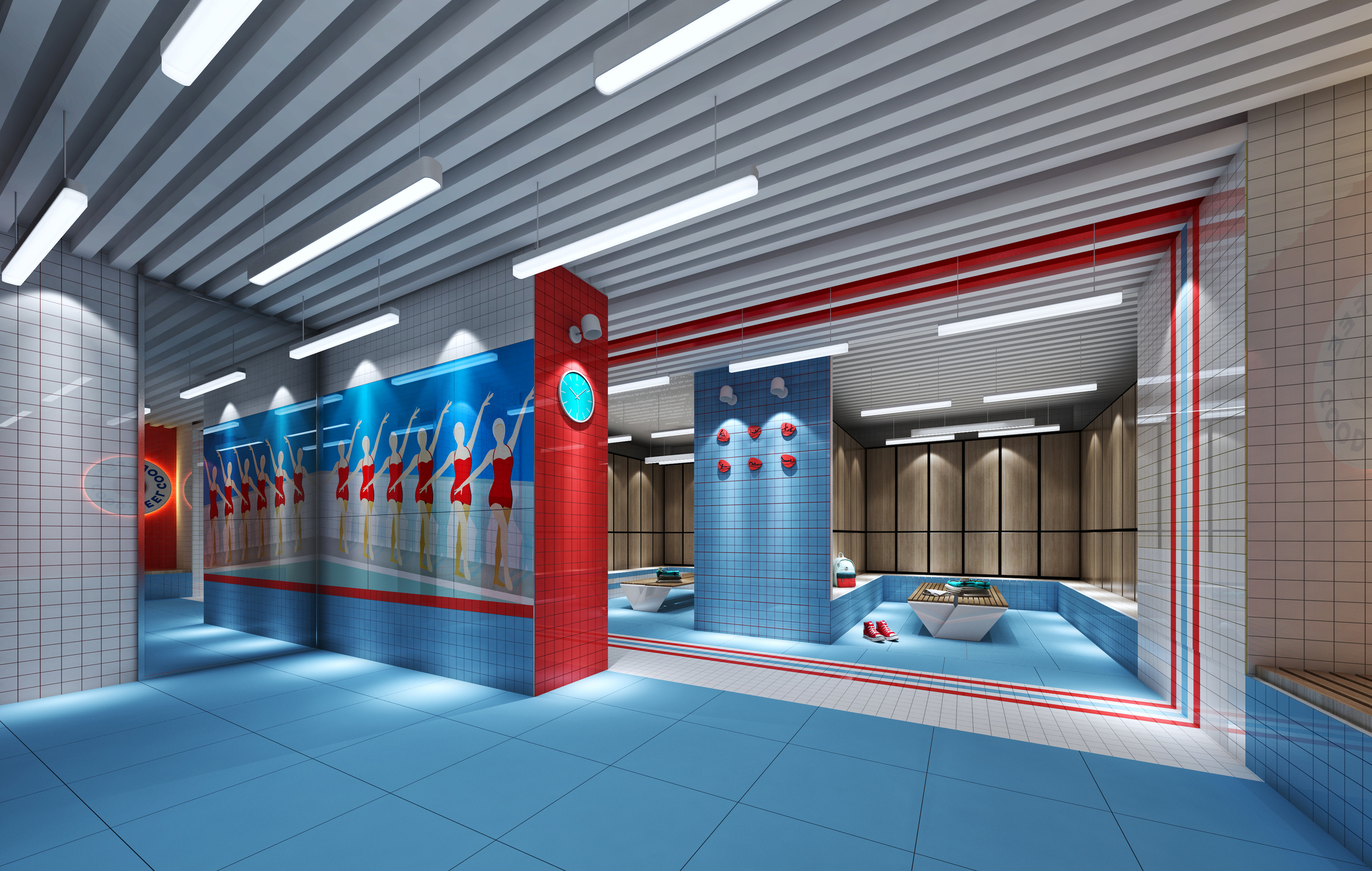 Pool center "Feel good" , Zhongshan , China. 2018. Студия дизайна интерьеров