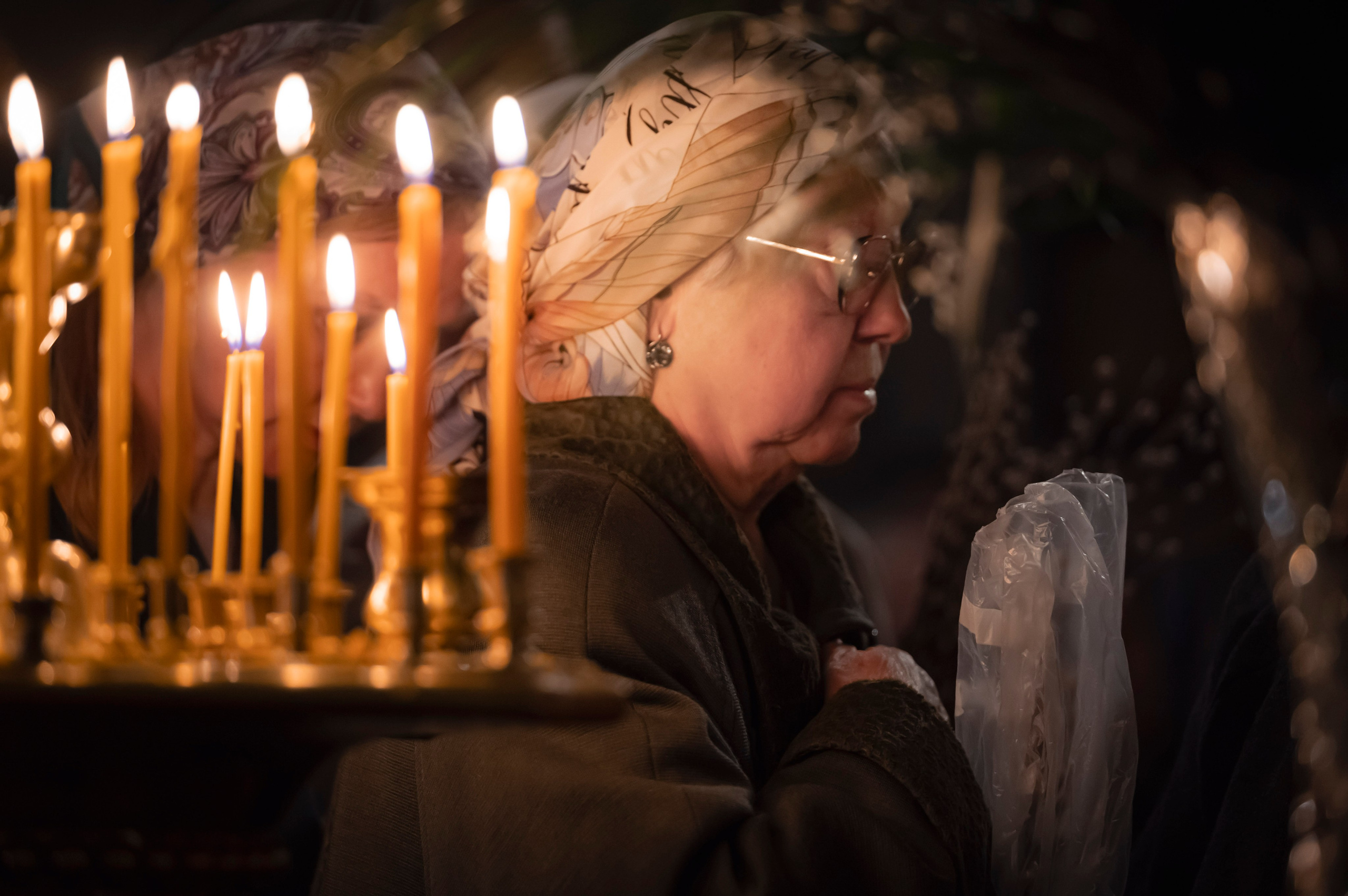 Богородский Храм. Всенощное бдение. Освящение верб. Антон и Татьяна Денисенко — В храме
