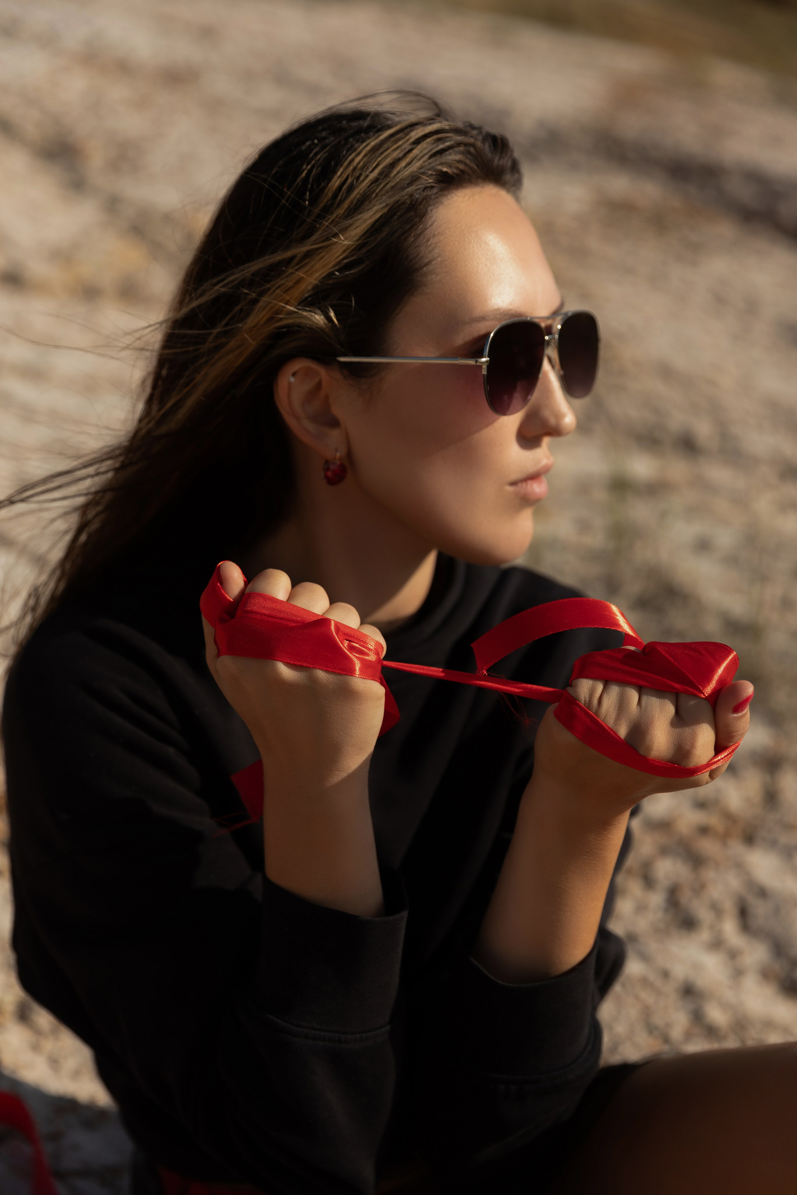 Александра «Red ribbons». Фотограф Мария Щеголькова. Чувственный женский портрет