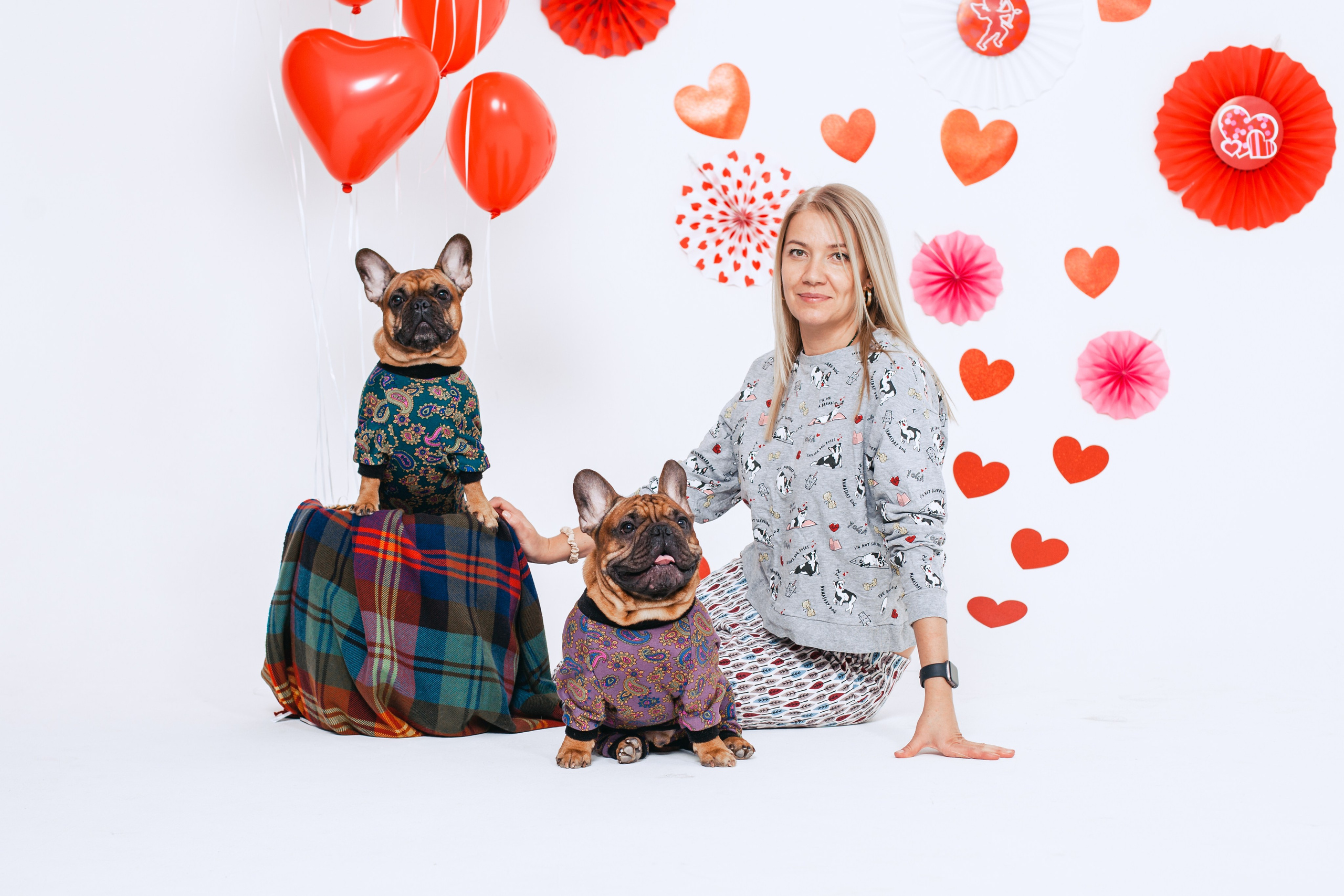 Пижамная вечеринка французских бульдогов и их хозяев. Фотограф-анималист Татьяна Степанова