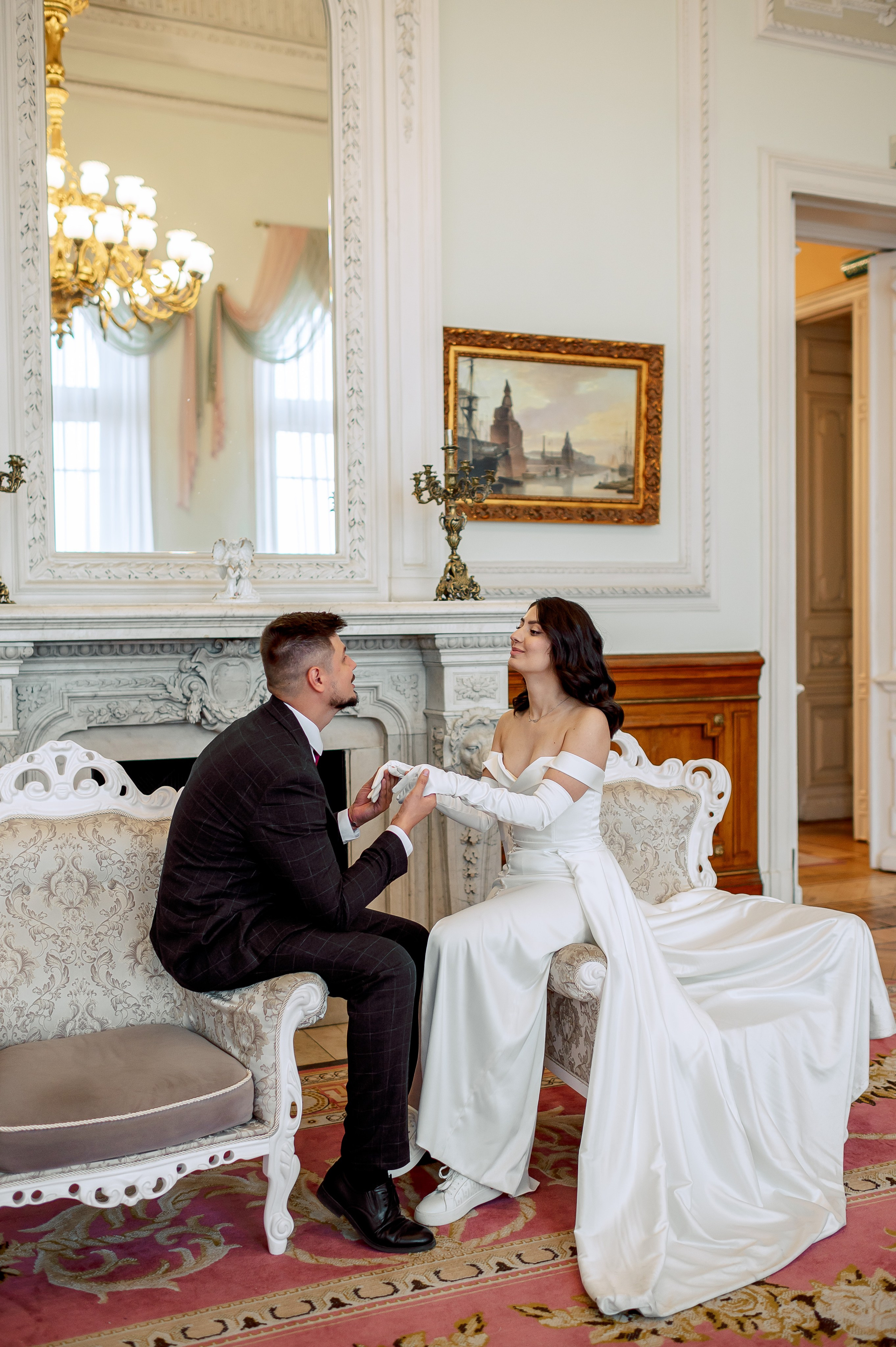 Камерная свадьба в Первом Дворце Бракосочетания №1 на Английской набережной Яны и Евгения. Портретный, семейный и свадебный фотограф в Санкт-Петербурге и в Пушкине Ширяев Денис