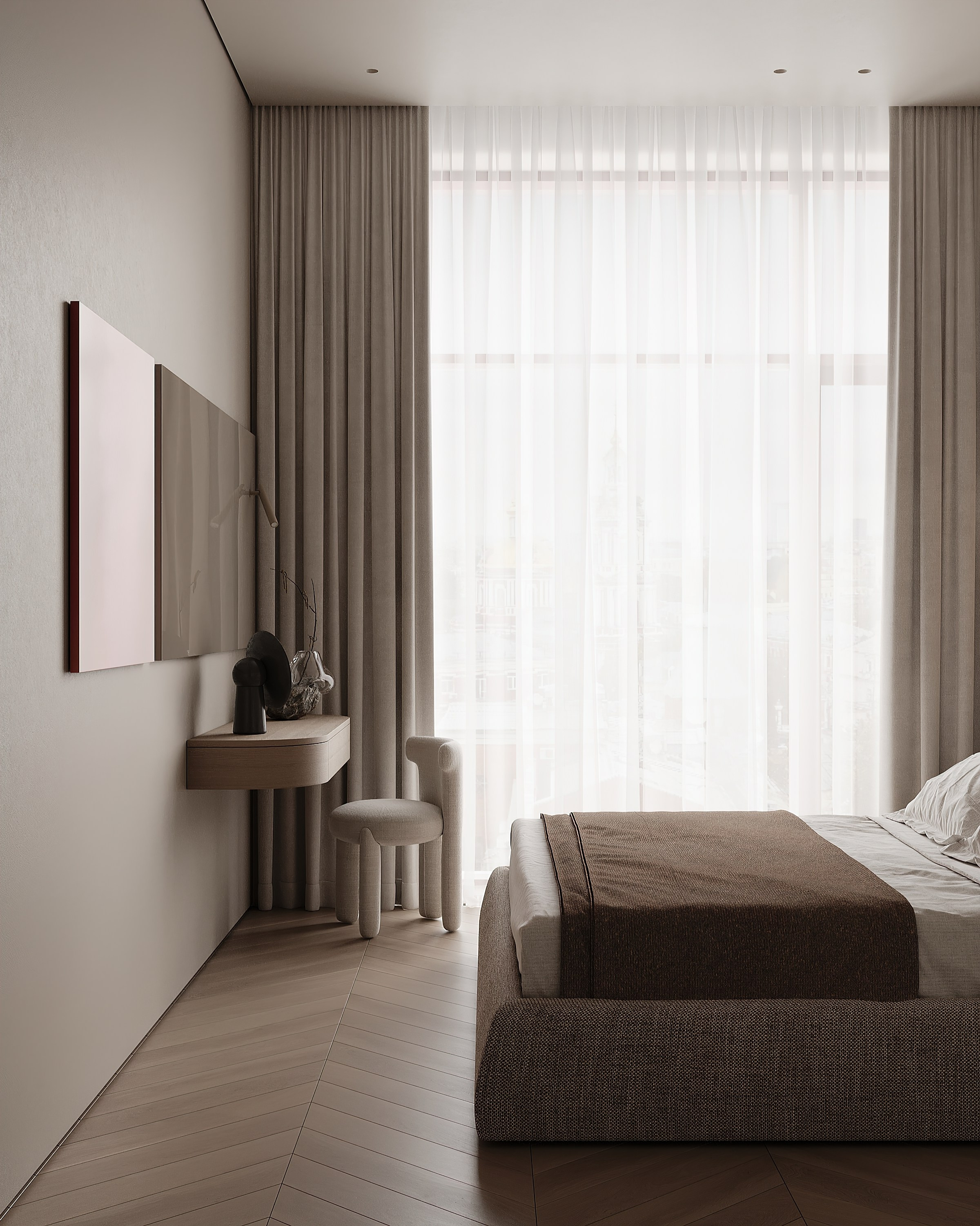 Мастер-спальня/ Дизайнер: LINES DESIGN. Студия интерьерной визуализации tmshkn.vis