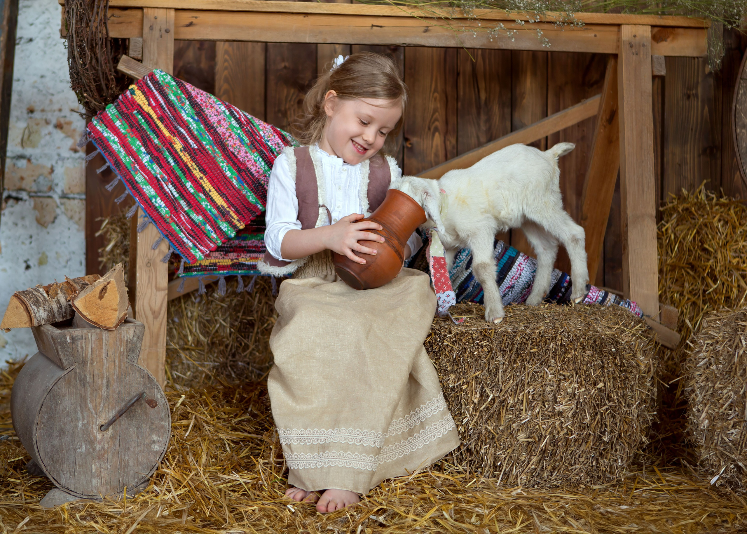 Девочка с козленком 