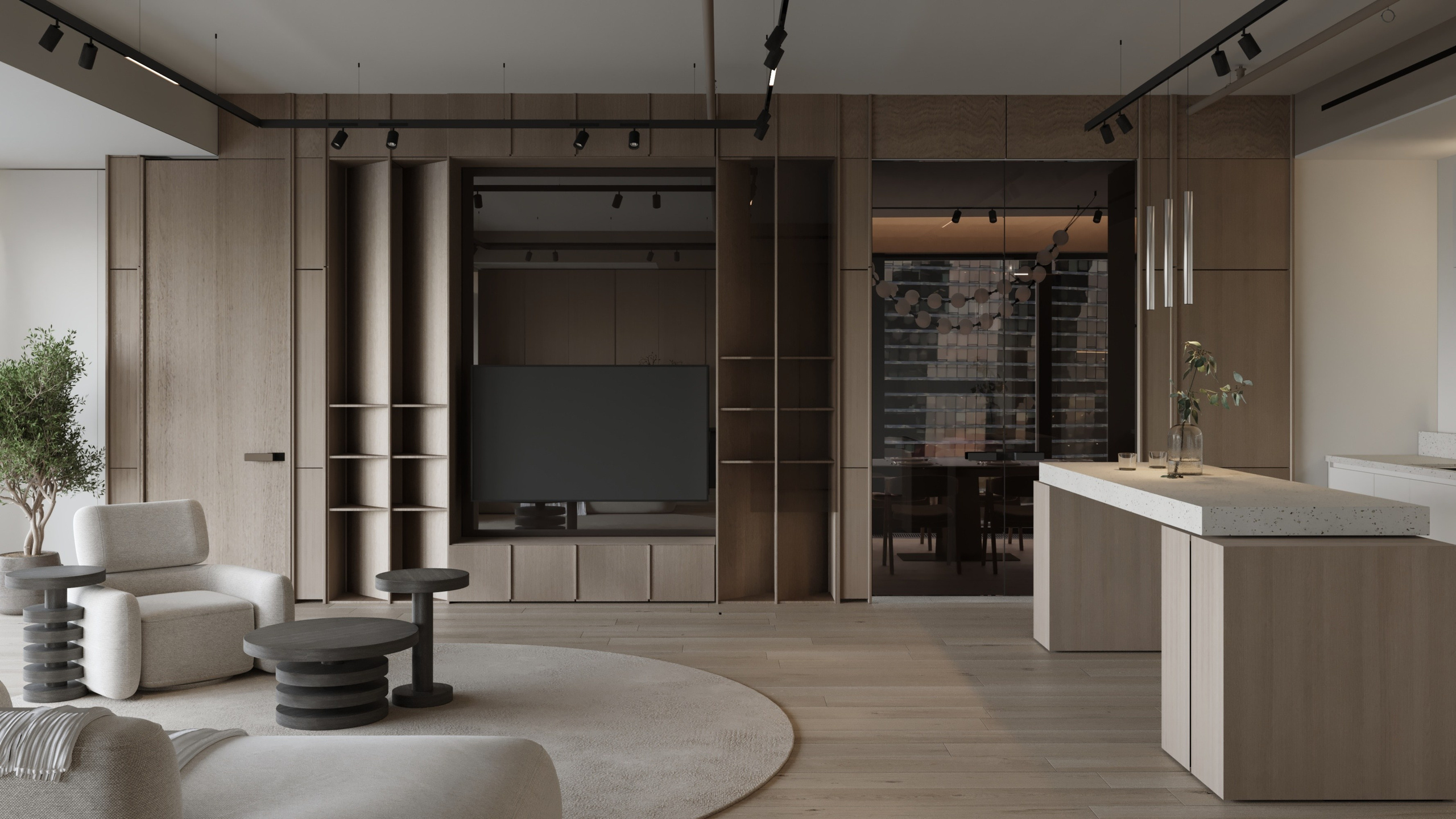 Апартаменты в башне Санкт-Петербург. Архитектурные интерьеры