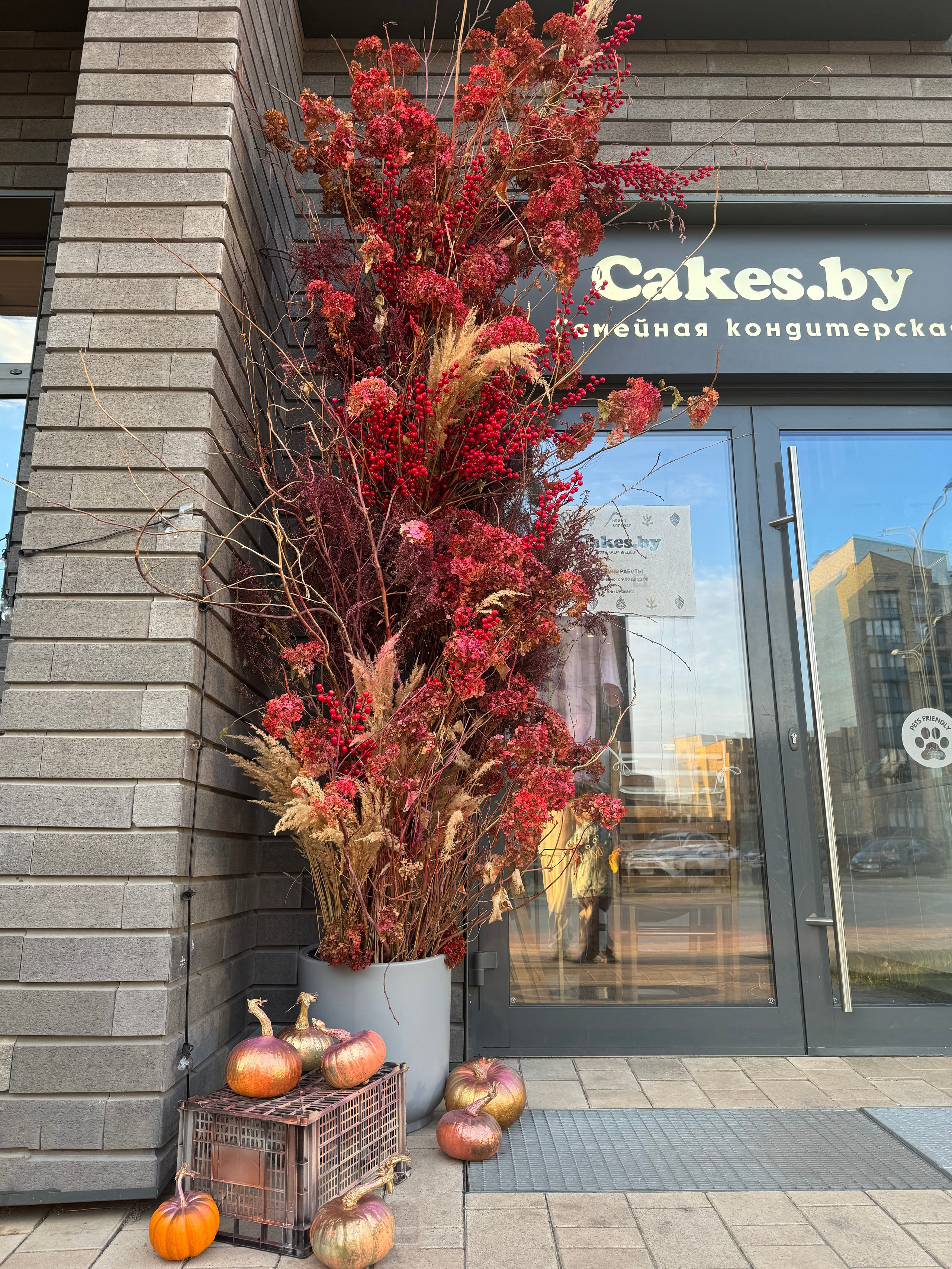 Входные группы ОСЕНЬ. Декоратор в Минске Алёна Шевелёва. Оформление входных групп осень/зима. Декор заведений