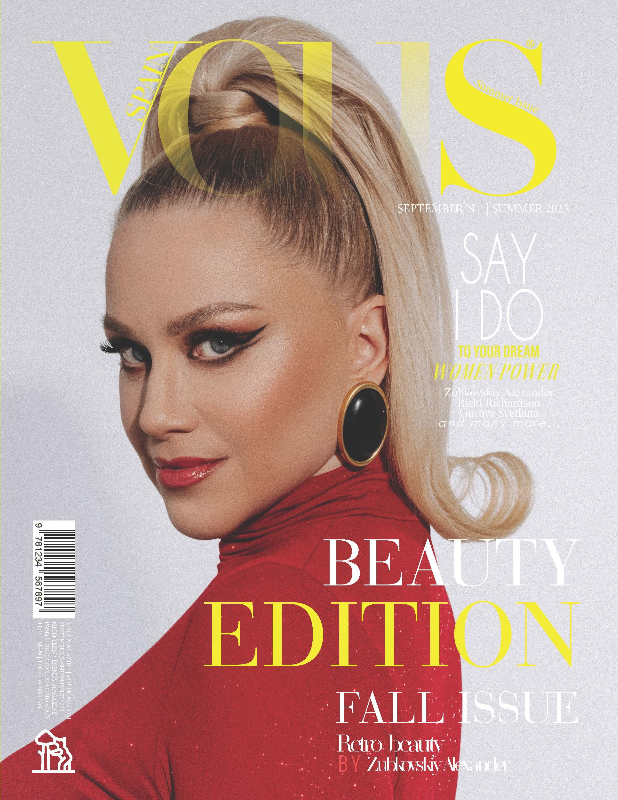 женский портрет на обложке журнала