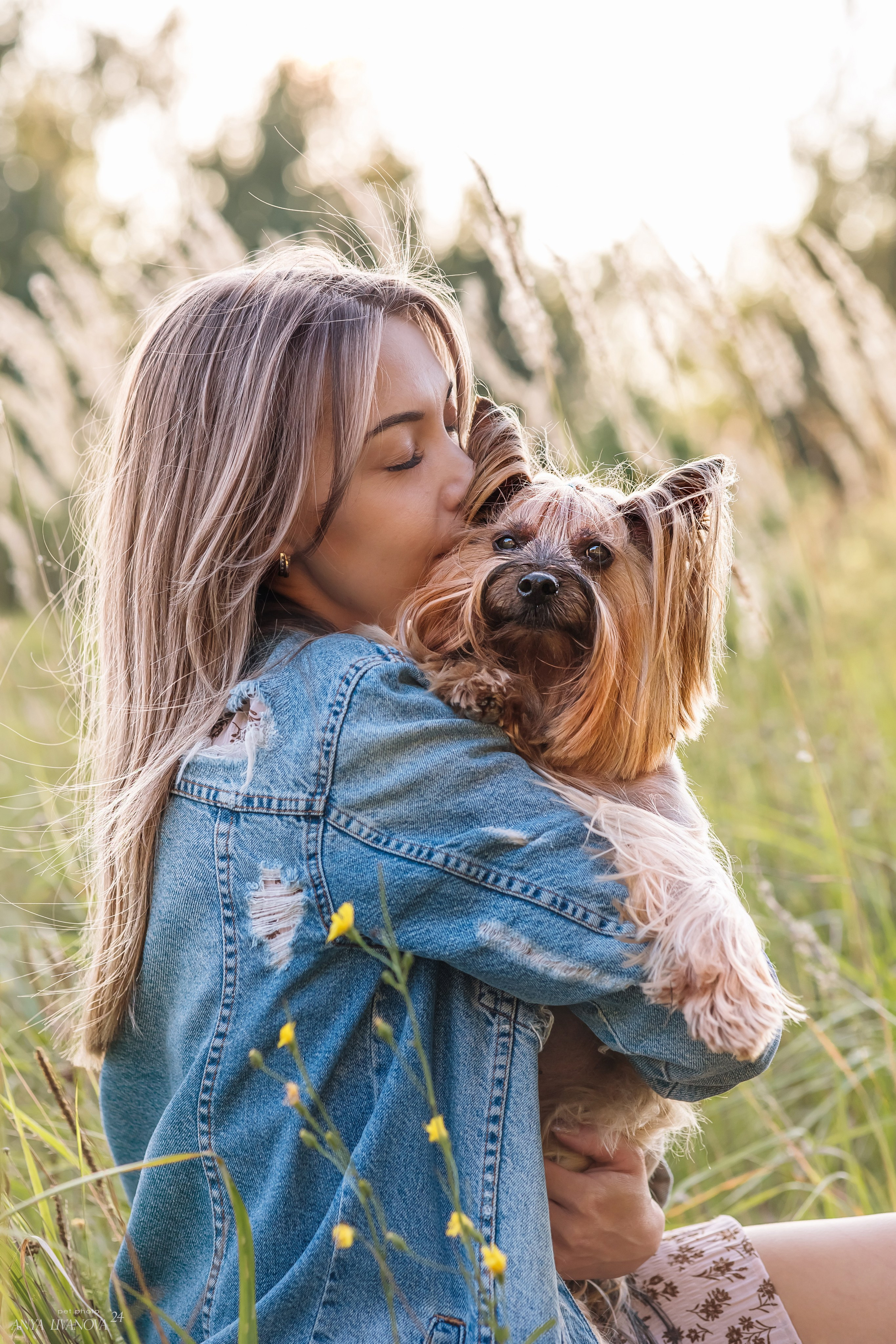 Катя и йорки. Фотограф анималист Аня Ливанова | Рыбинск