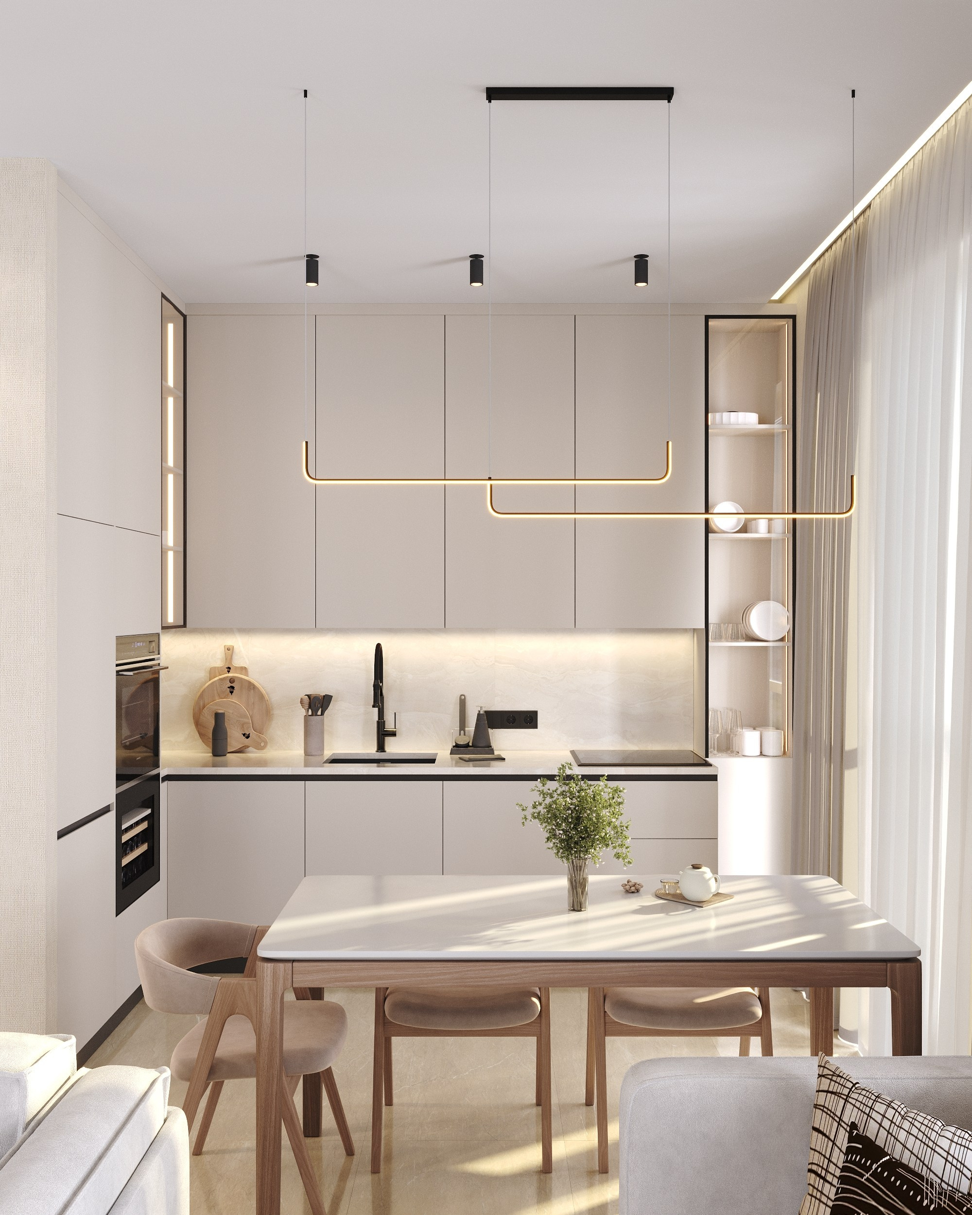 Serenity in Light & Beige. 3D Визуализация