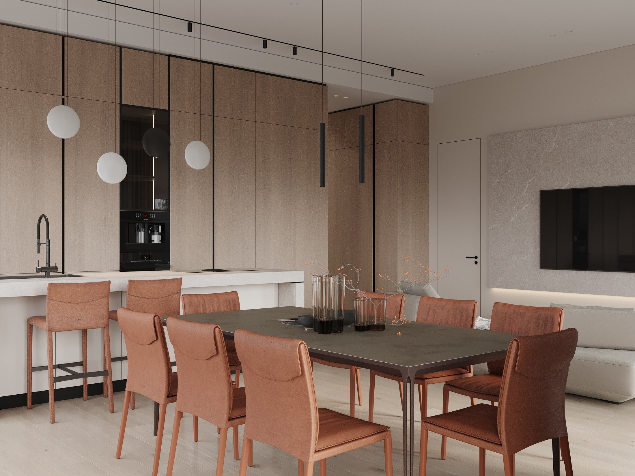 ЖК Снегири 189.0 кв.м. Дизайнер интерьера и 3D визуализатор Ванчугова Ольга