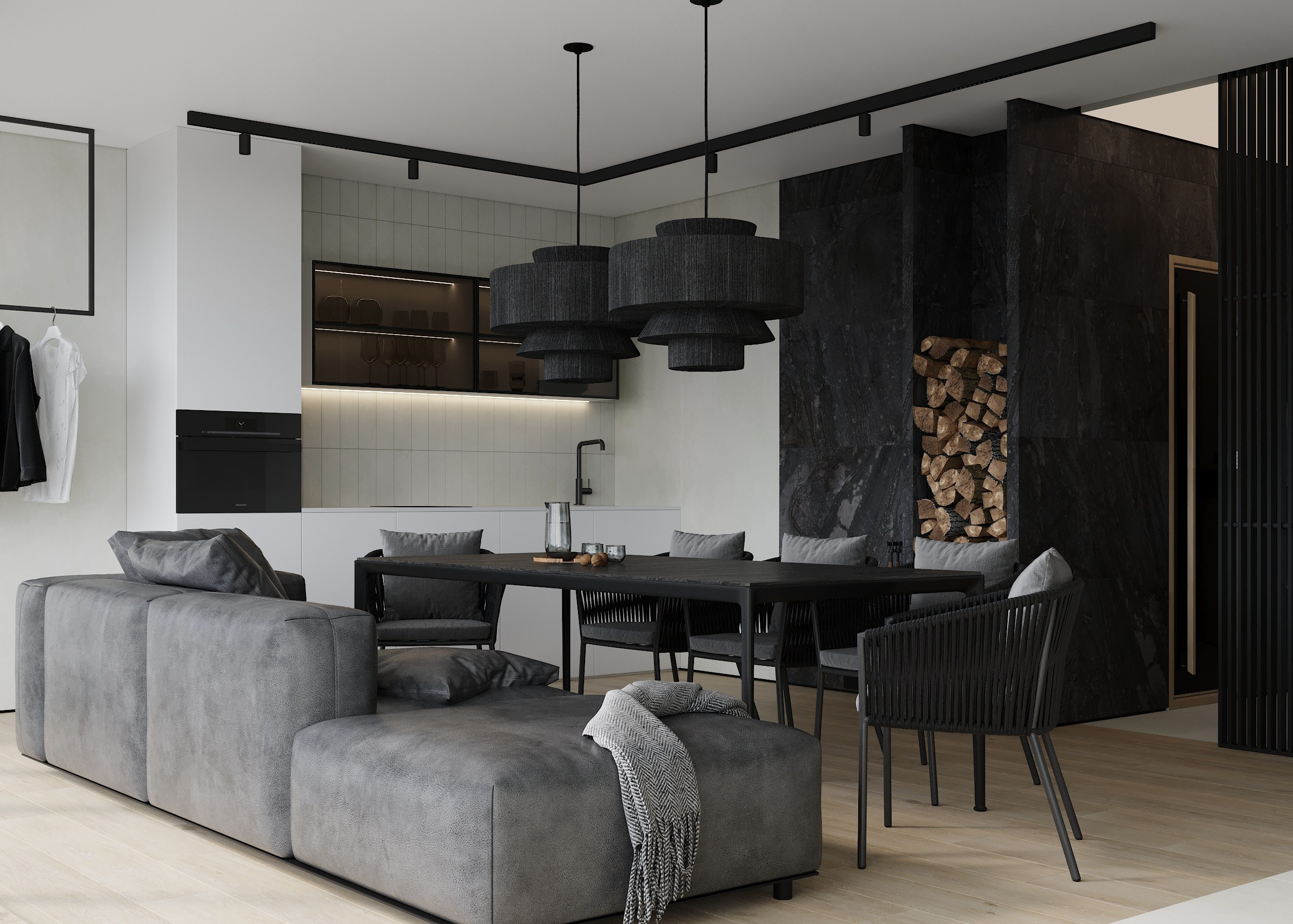 Зона отдыха в бане 32.6 кв.м. Дизайнер интерьера и 3D визуализатор Ванчугова Ольга