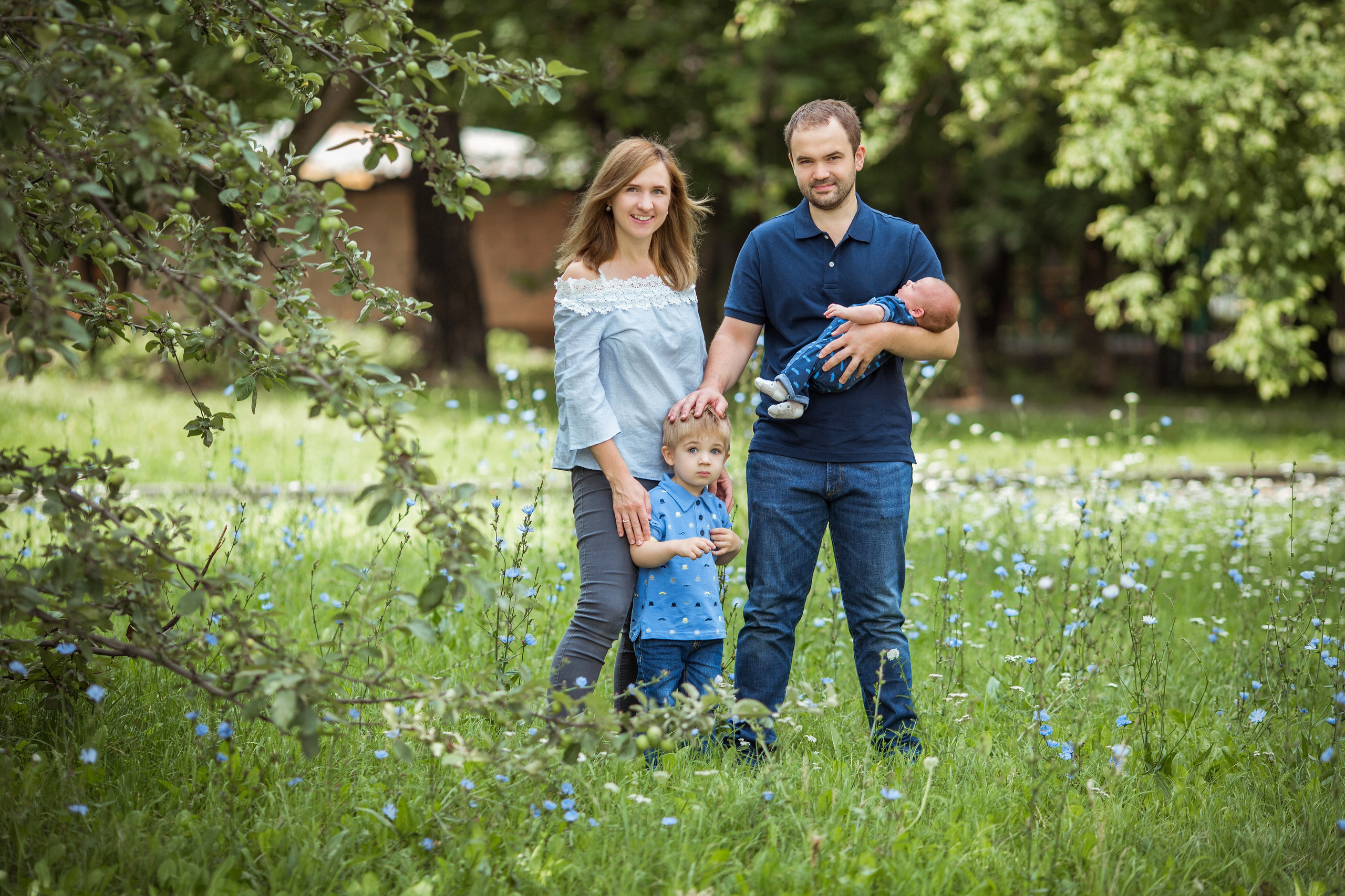 Евгения и семья. Фотограф на Крещение, семейный фотограф в Москве