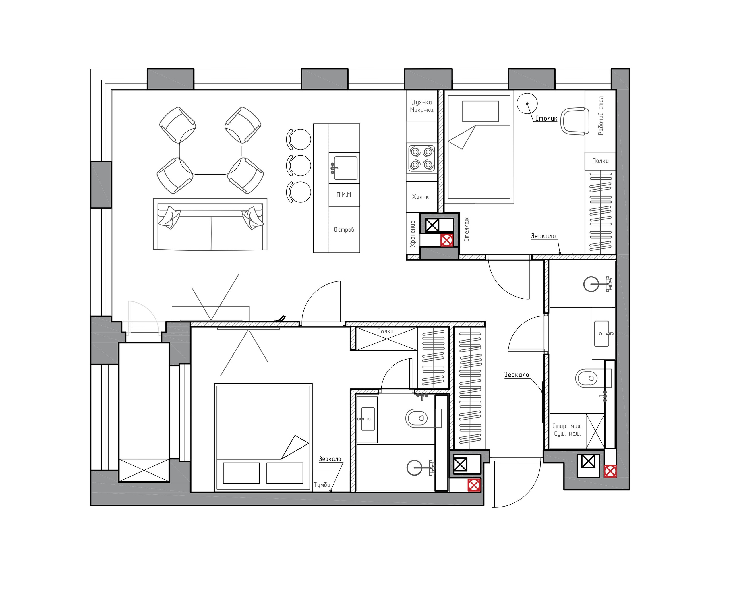ЖК Savin Family 70 м². Дизайнер интерьера квартир и частных домов в Казани