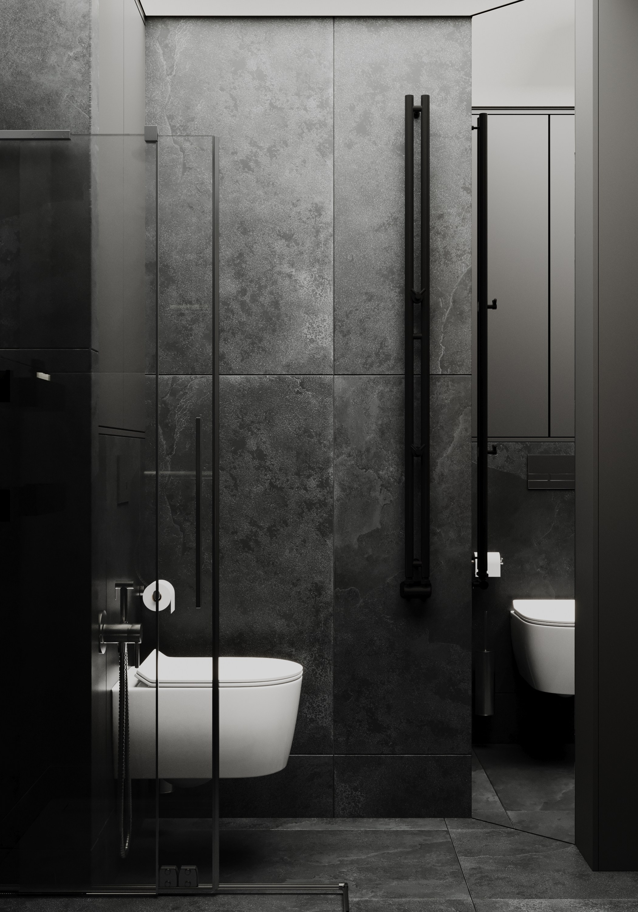 Санузел № 3. Визуализации интерьера