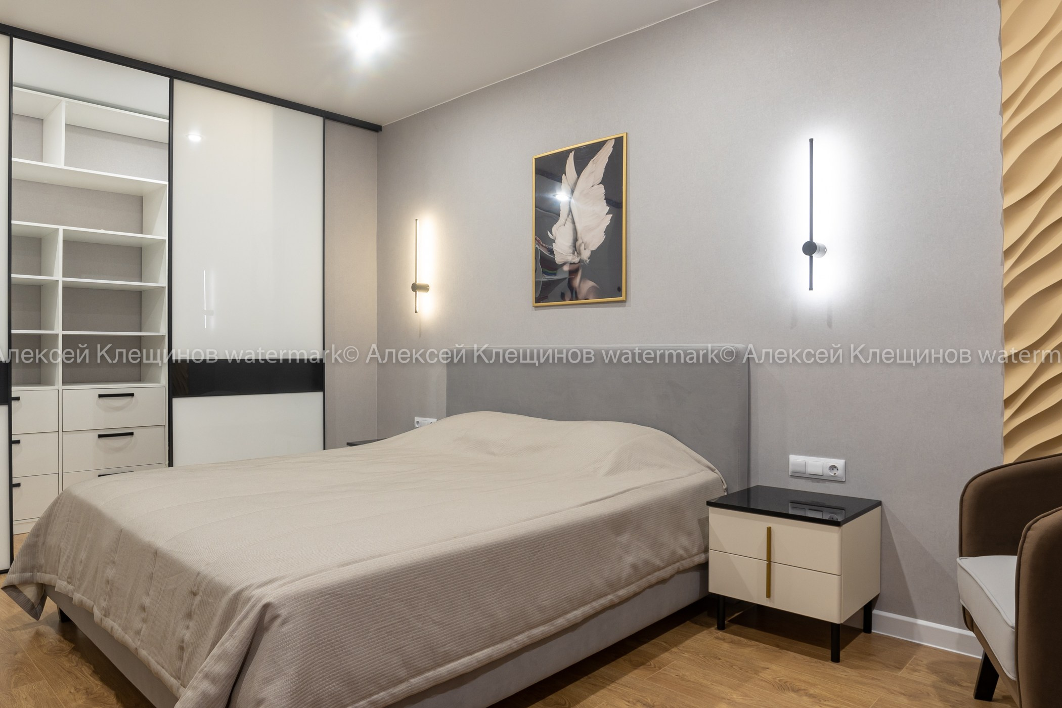 Квартира 100 м² «Нескучный серый и розовый фламинго». Батракова Наталья дизайнер интерьеров Санкт-Петербург Москва Архангель