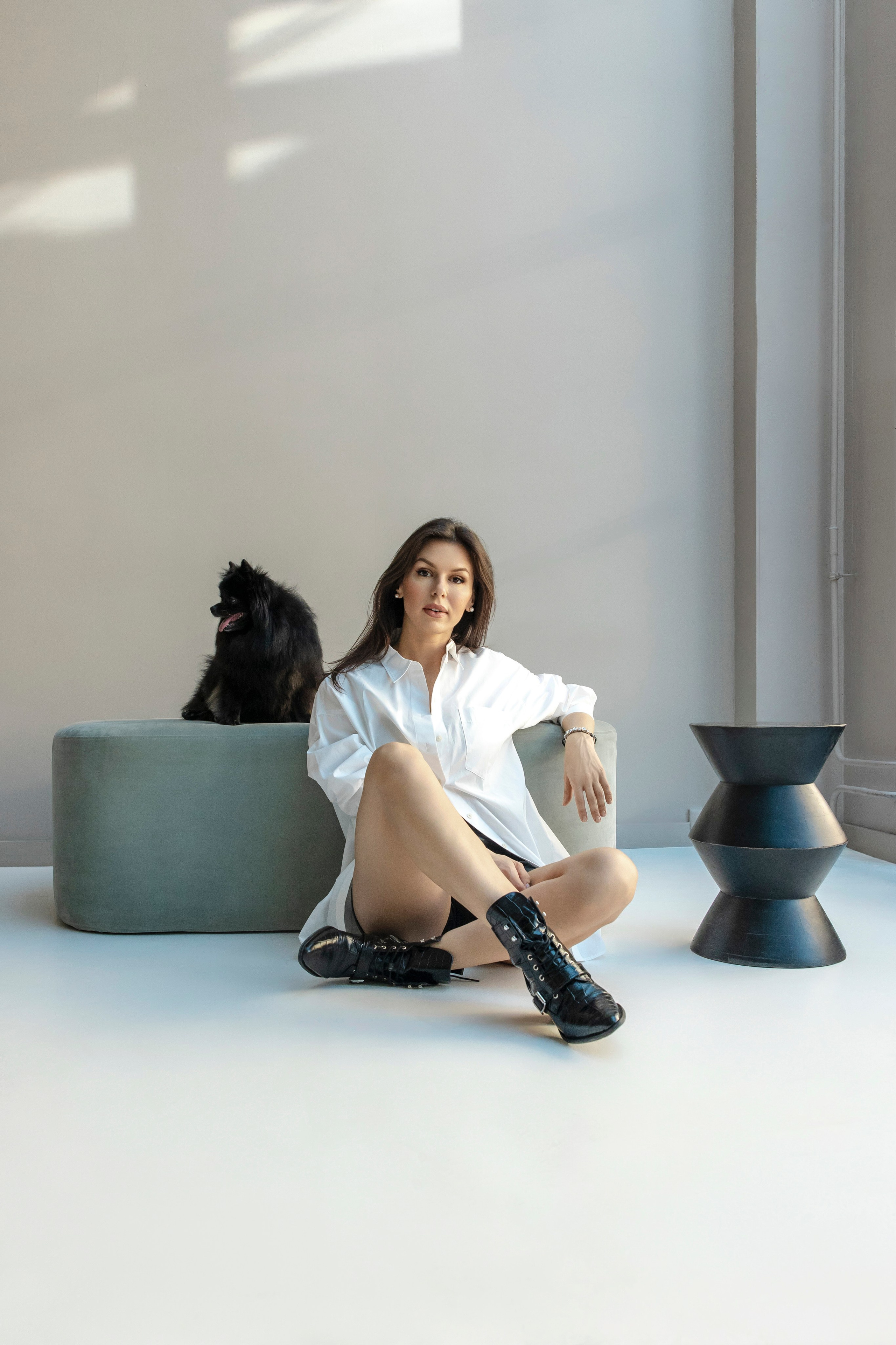 Съемка в студии с собакой. Анастасия Белаш