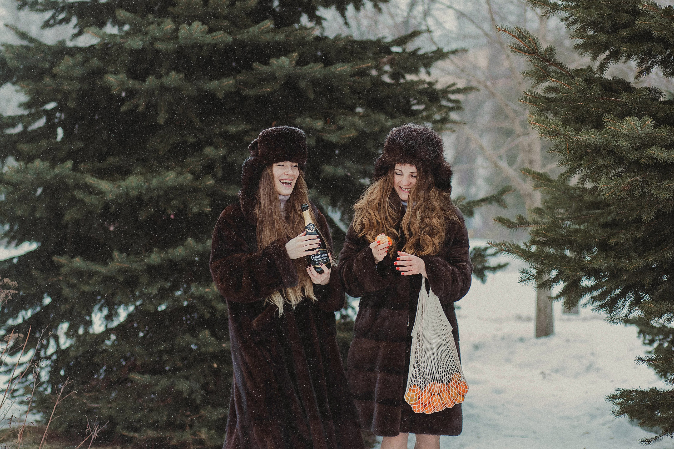 Зимняя фотосессия для девушек в стиле СССР. Фотограф в Москве и Люберцах Анна Ушакова